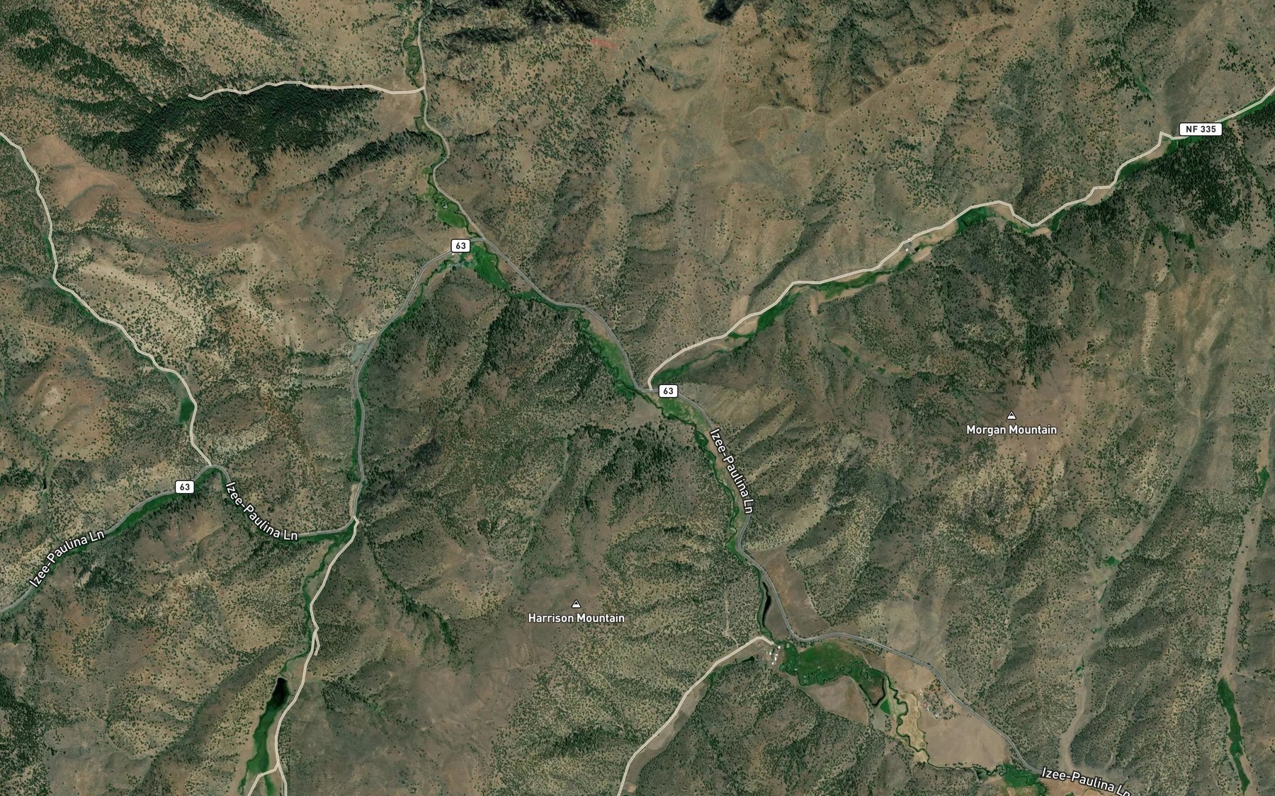Satellite map of the Morgan Creek