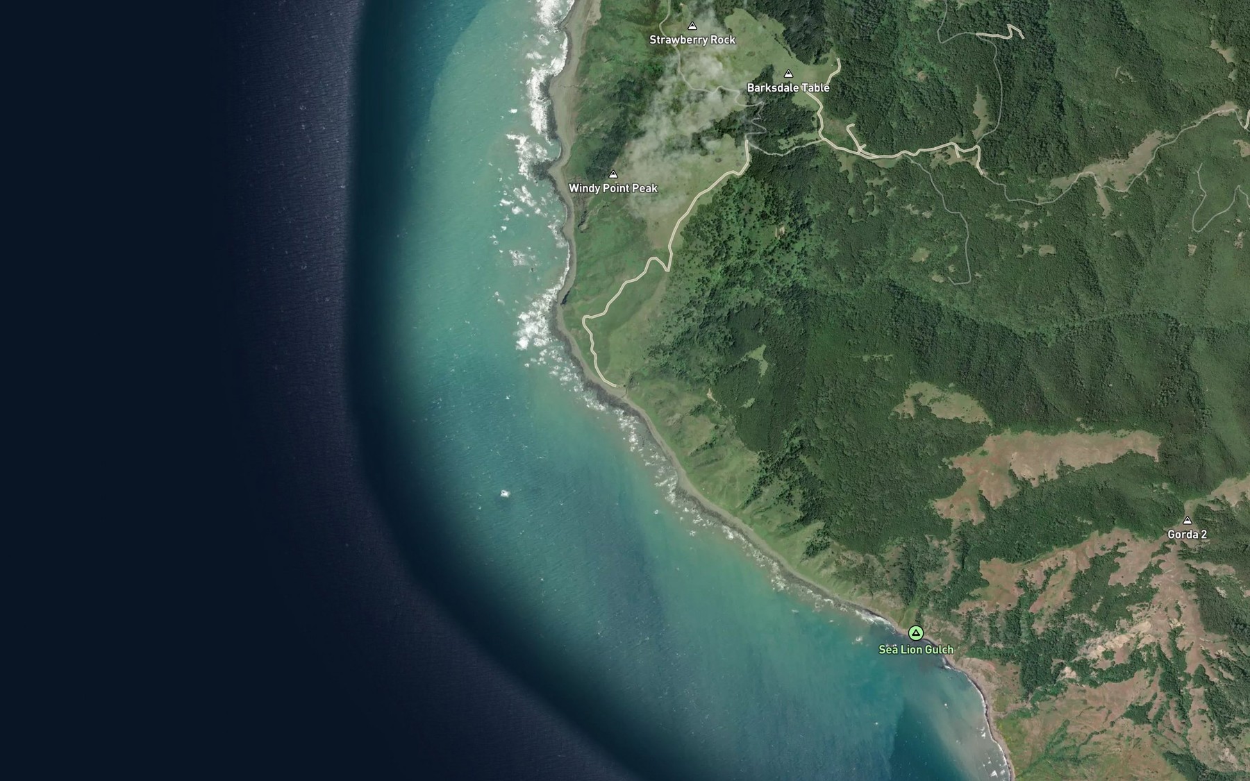 Satellite map of the Fourmile Creek