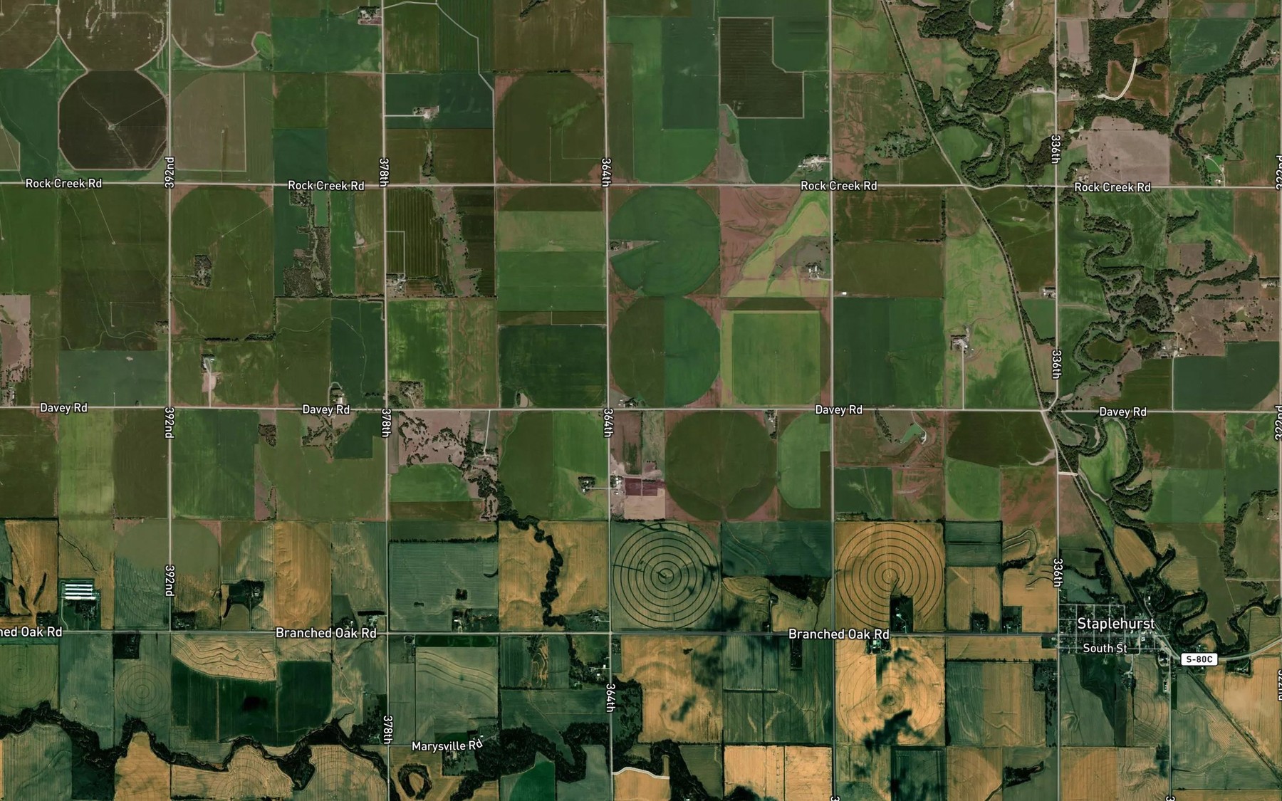 Satellite map of the Dobesh-Swanson Reservoir