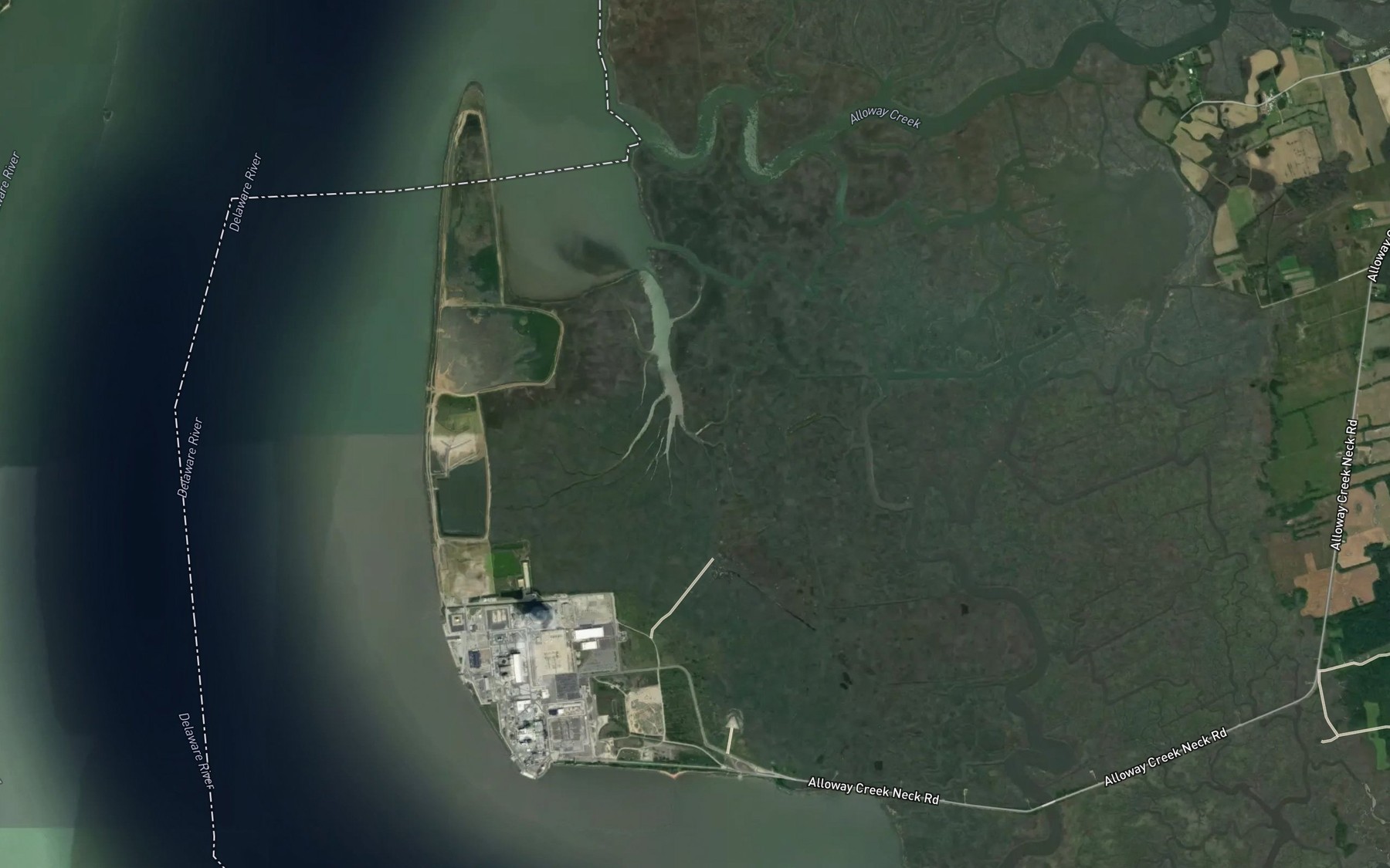 Satellite map of the Fishing Creek