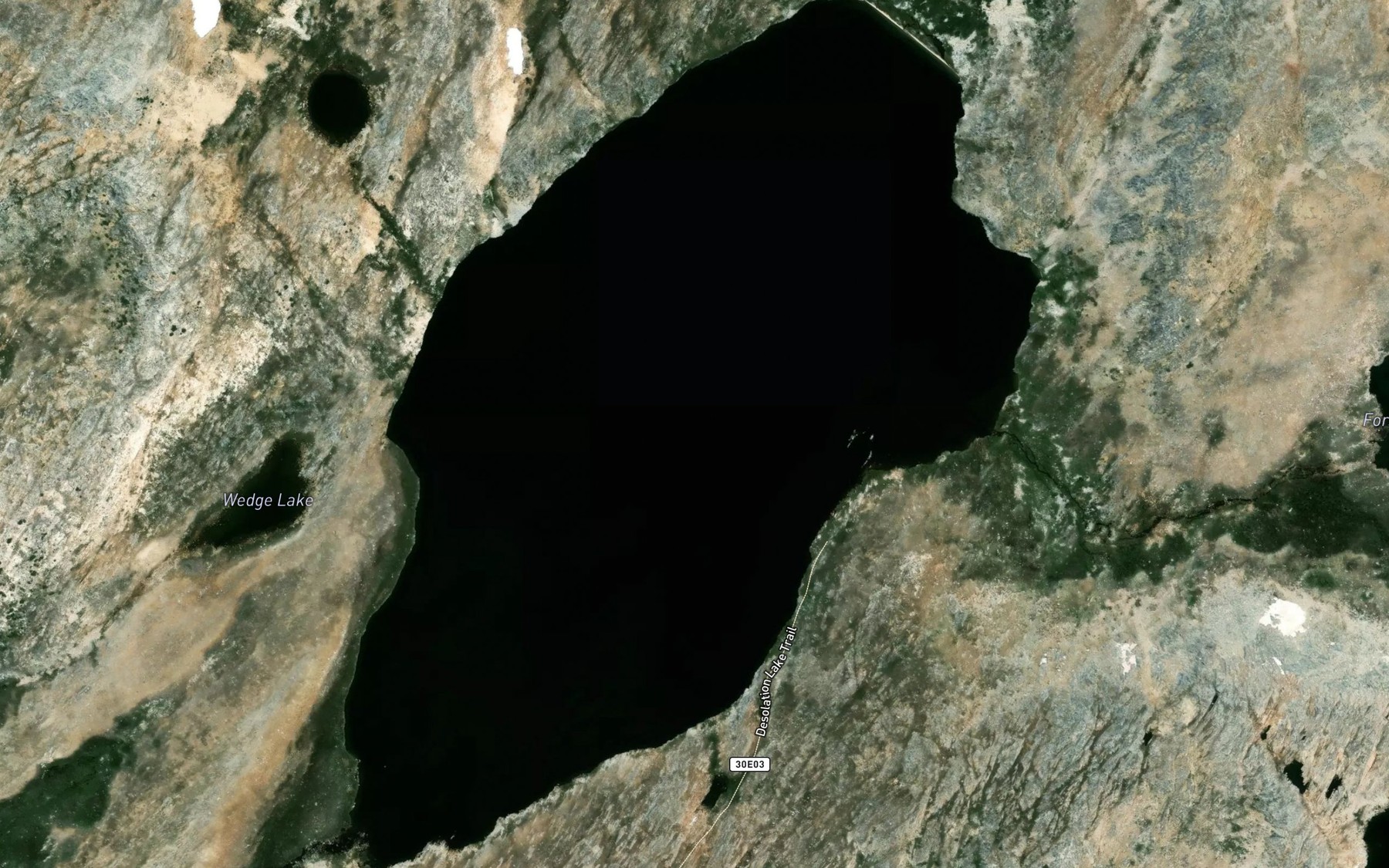 Satellite map of the Desolation Lake