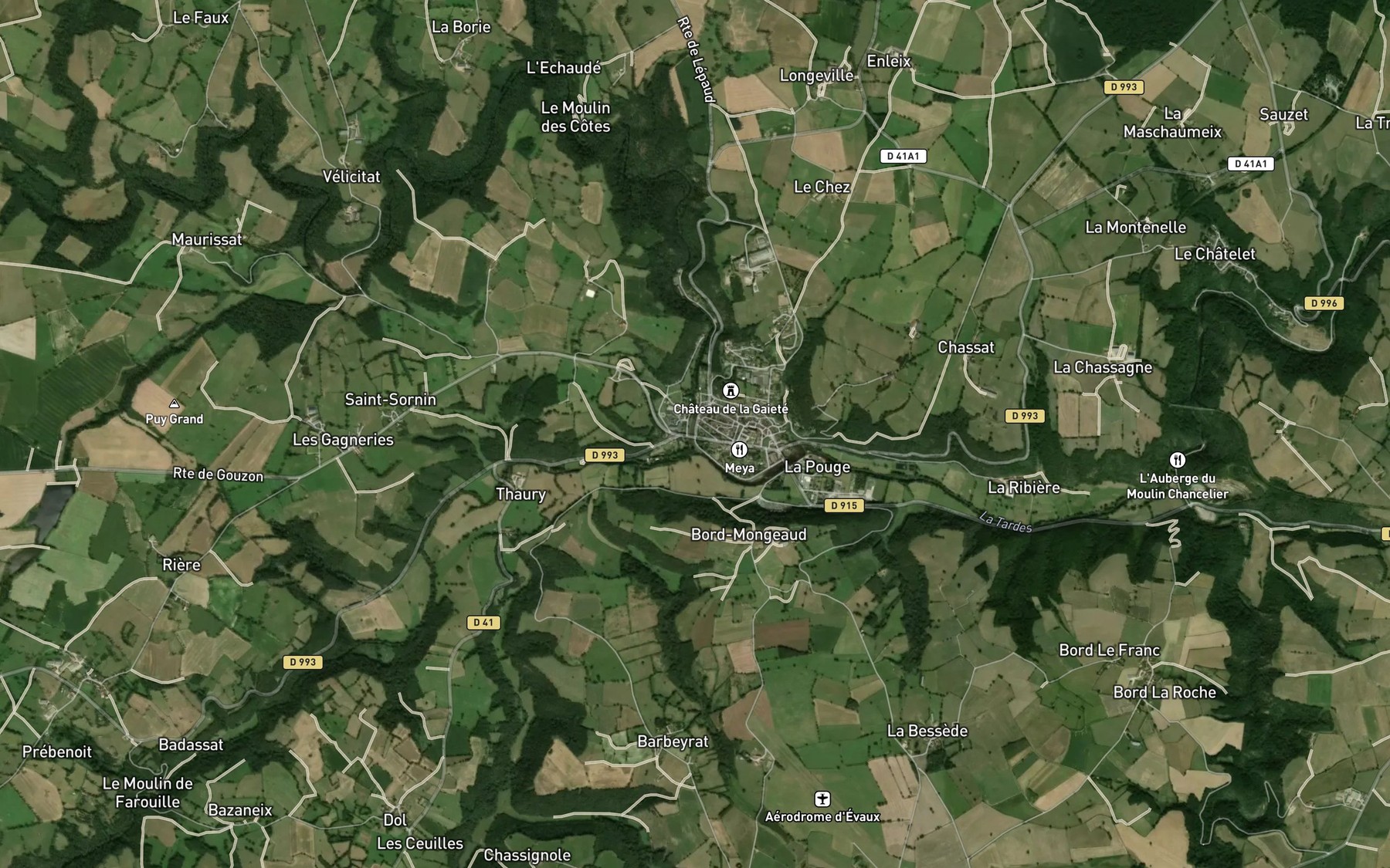 Satellite map of the Voueize