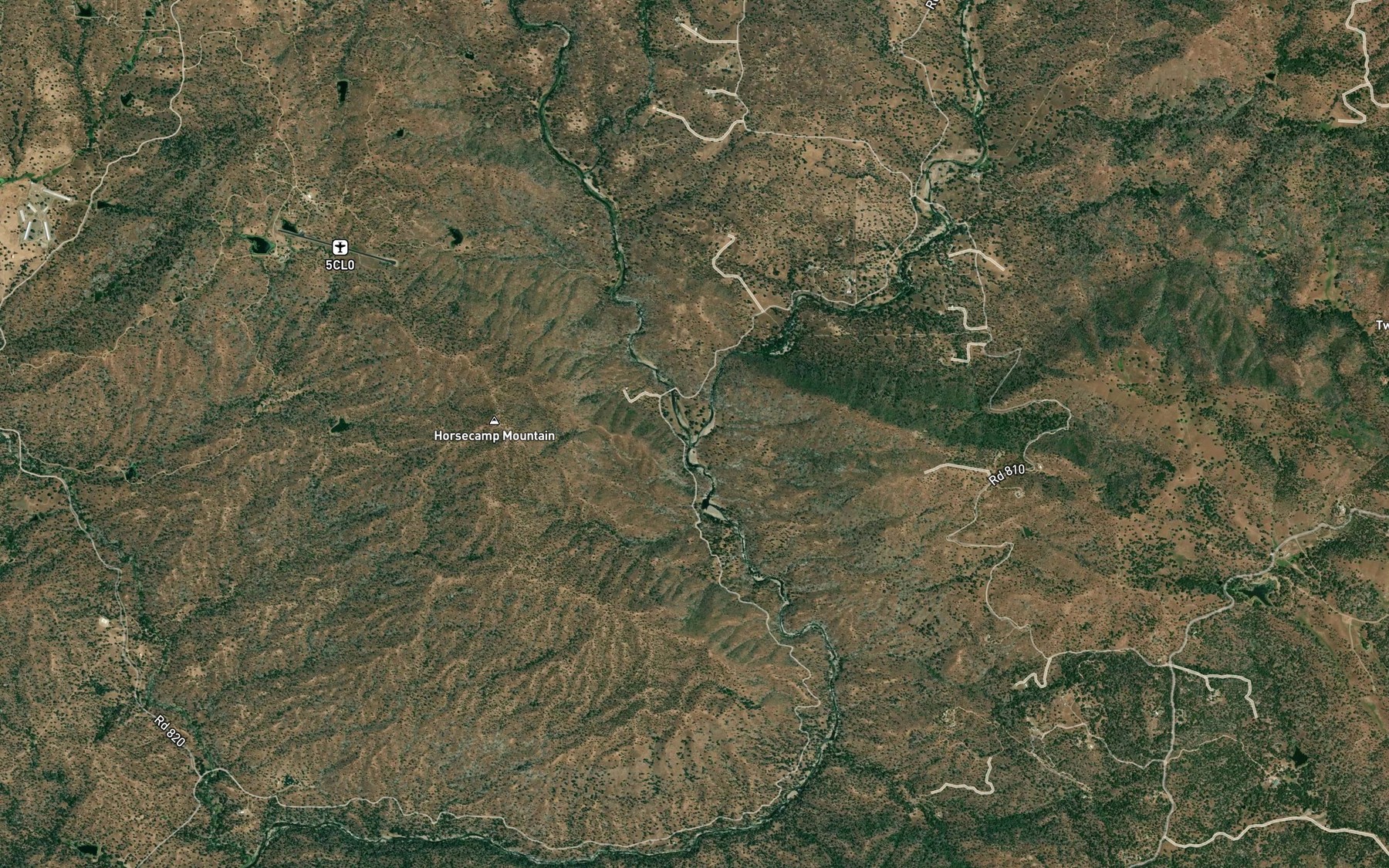 Satellite map of the East Fork Chowchilla River