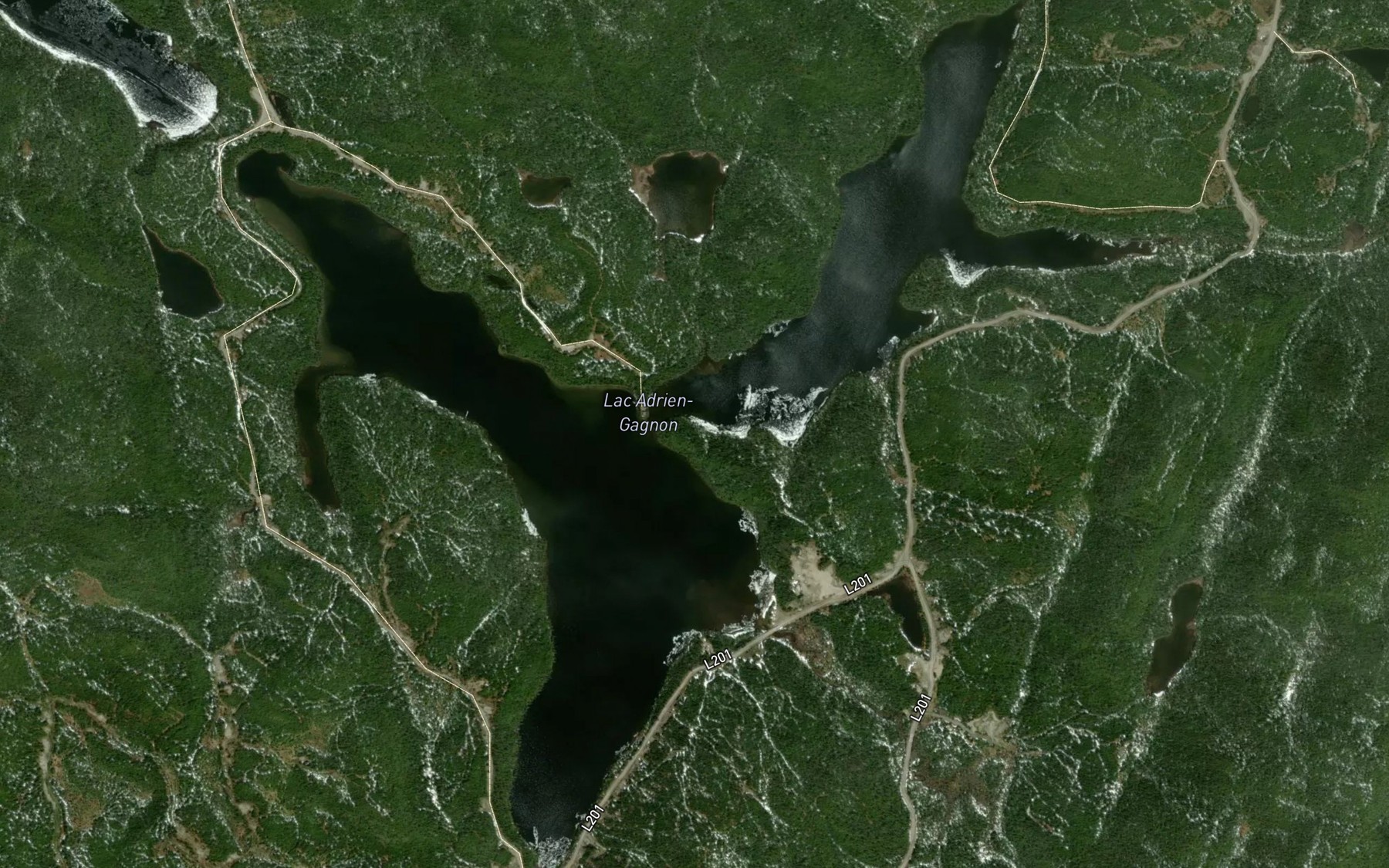 Satellite map of the Lac Adrien-Gagnon