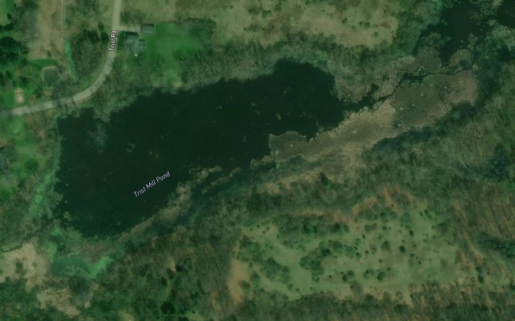 Satellite map of the Trist Millpond