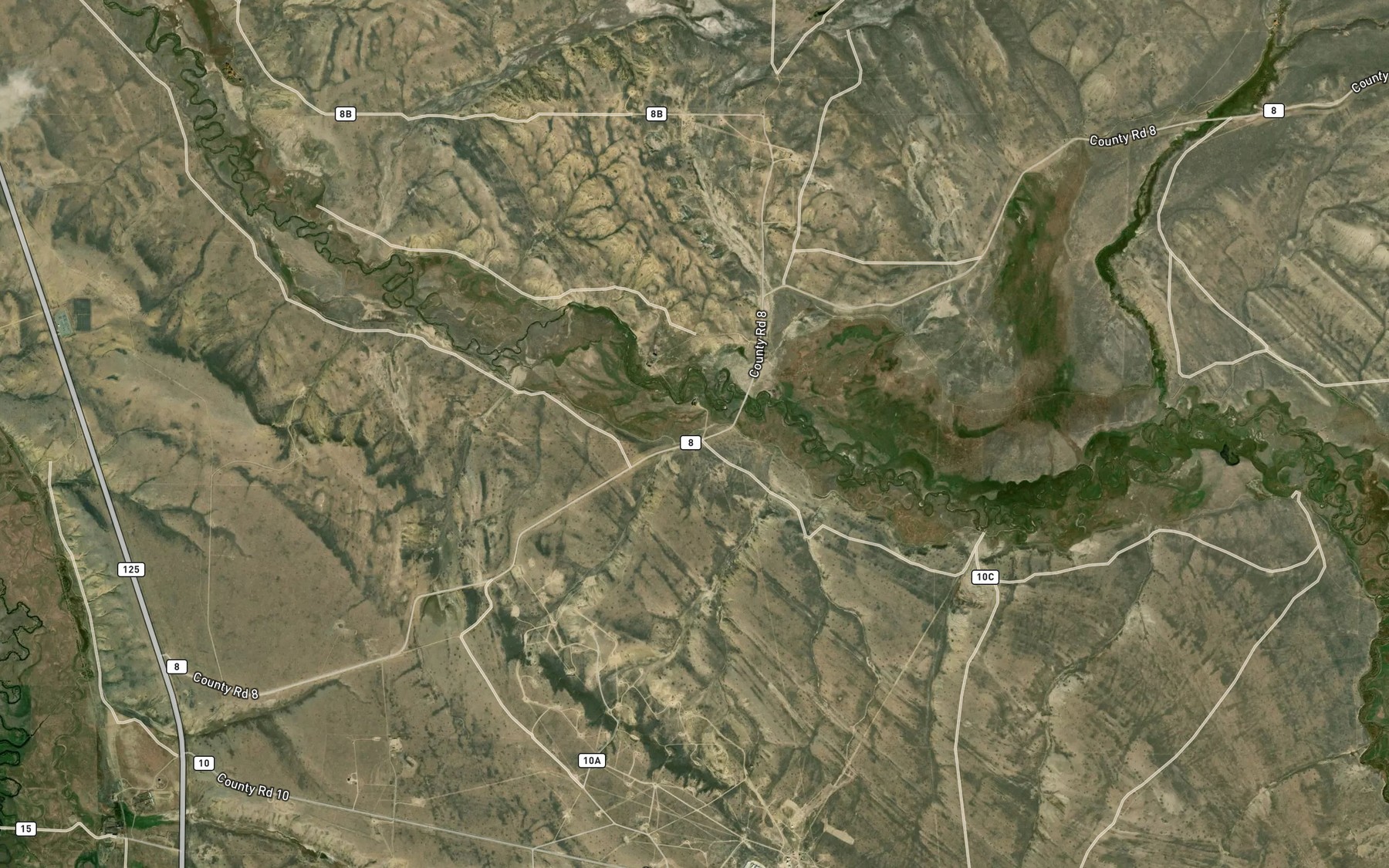 Satellite map of the Sanborn Ditch