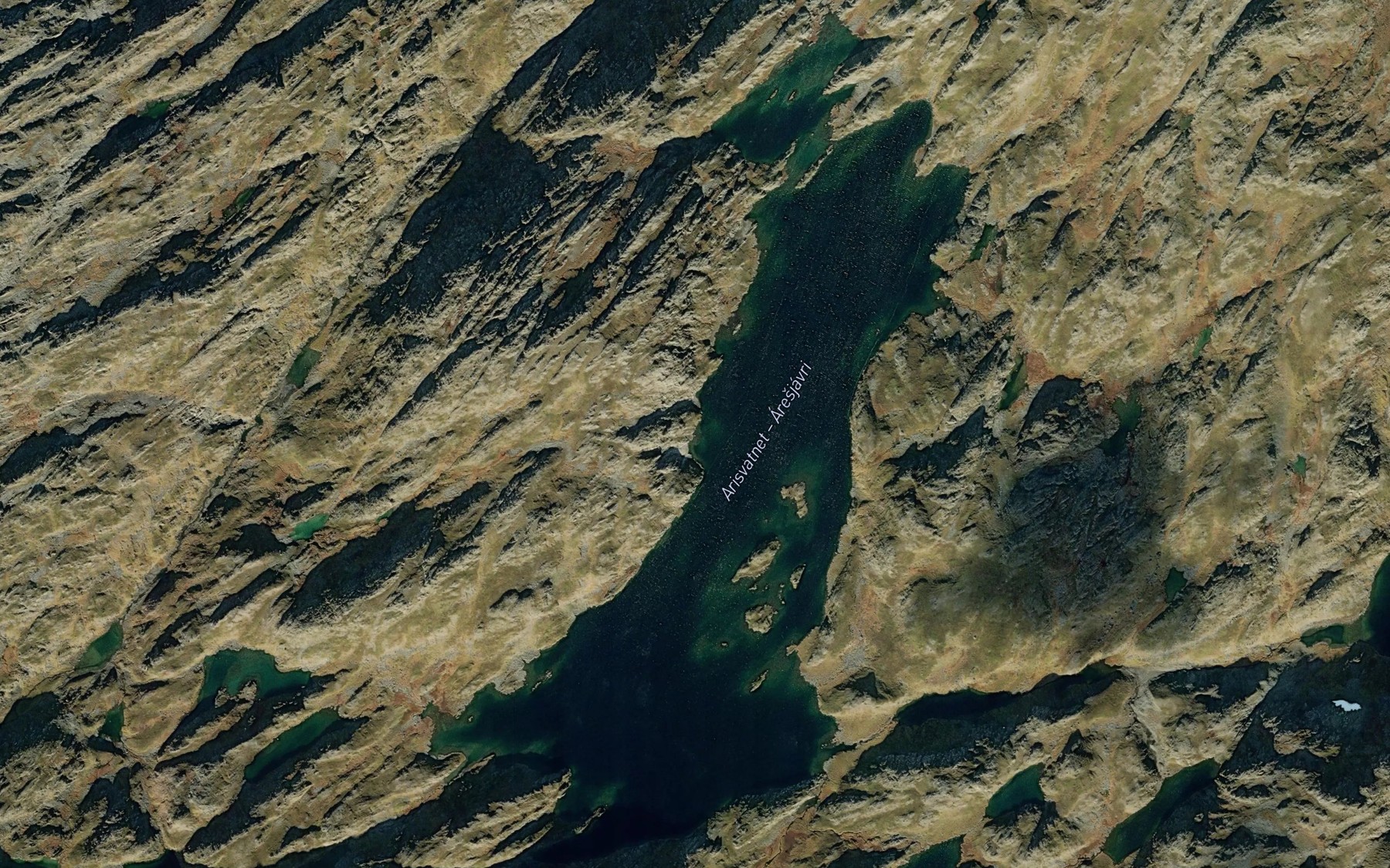 Satellite map of the Aresjavri