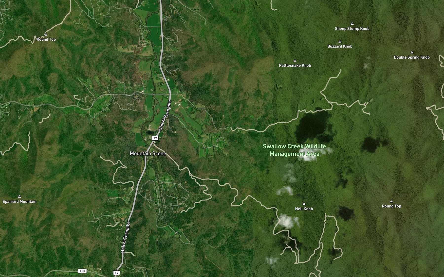 Satellite map of the Wike Branch
