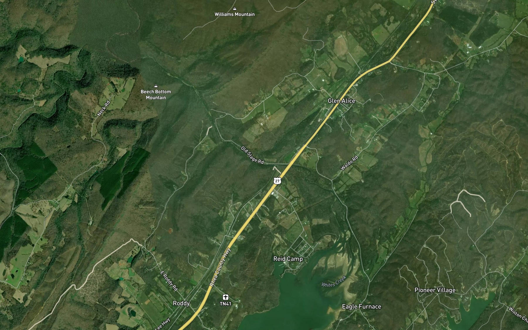 Satellite map of the Black Creek