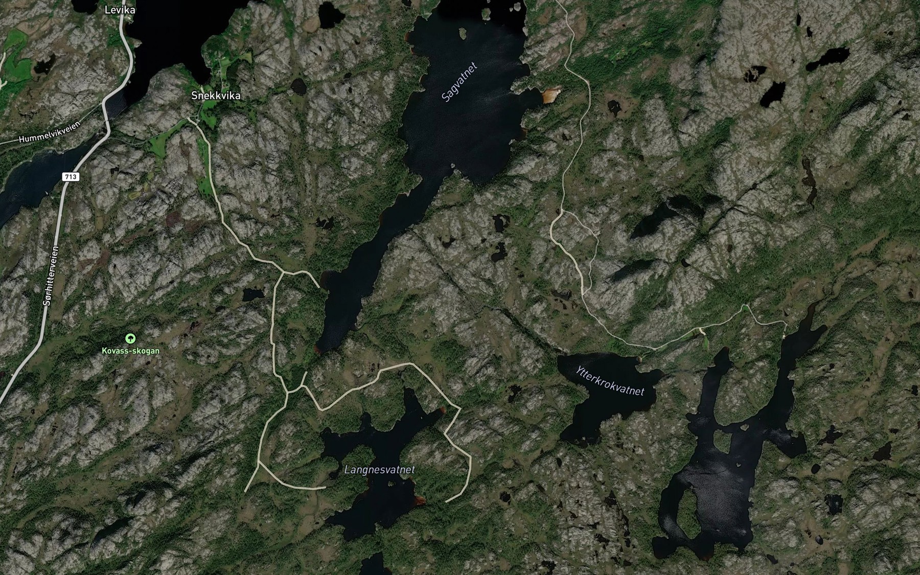 Satellite map of the Krokvasselva