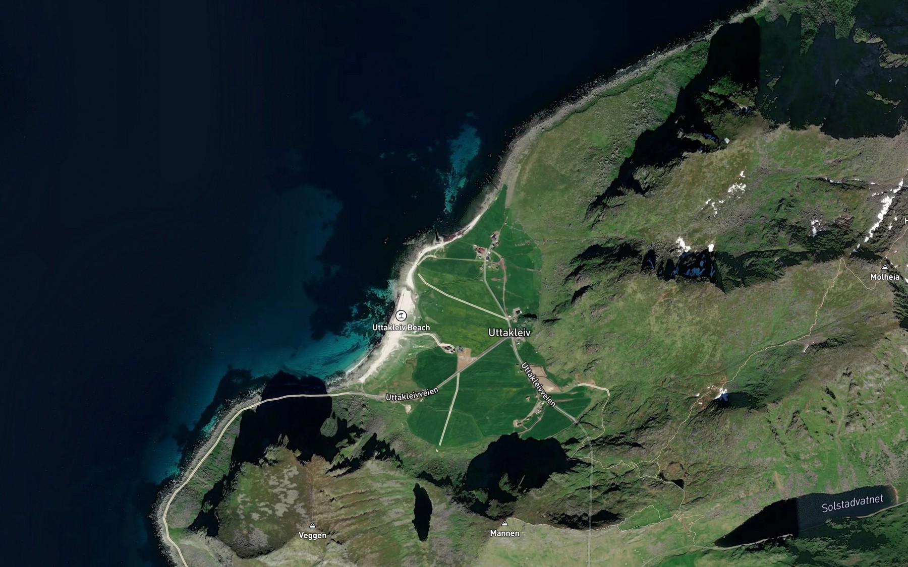 Satellite map of the Lauvdalselva