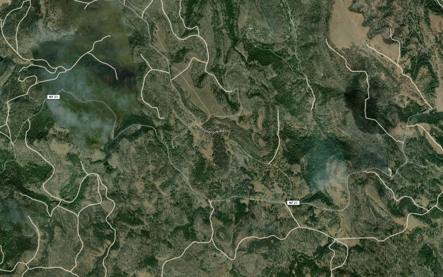 Satellite map of the Long Prairie Reservoir