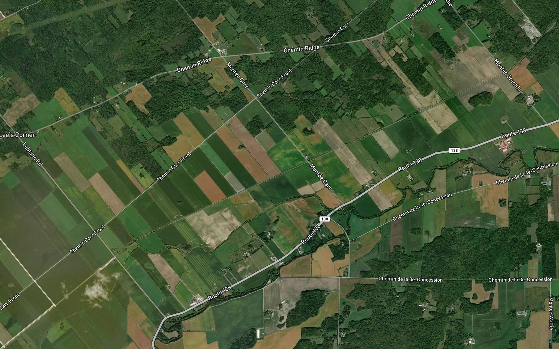 Satellite map of the Branche McCarthy