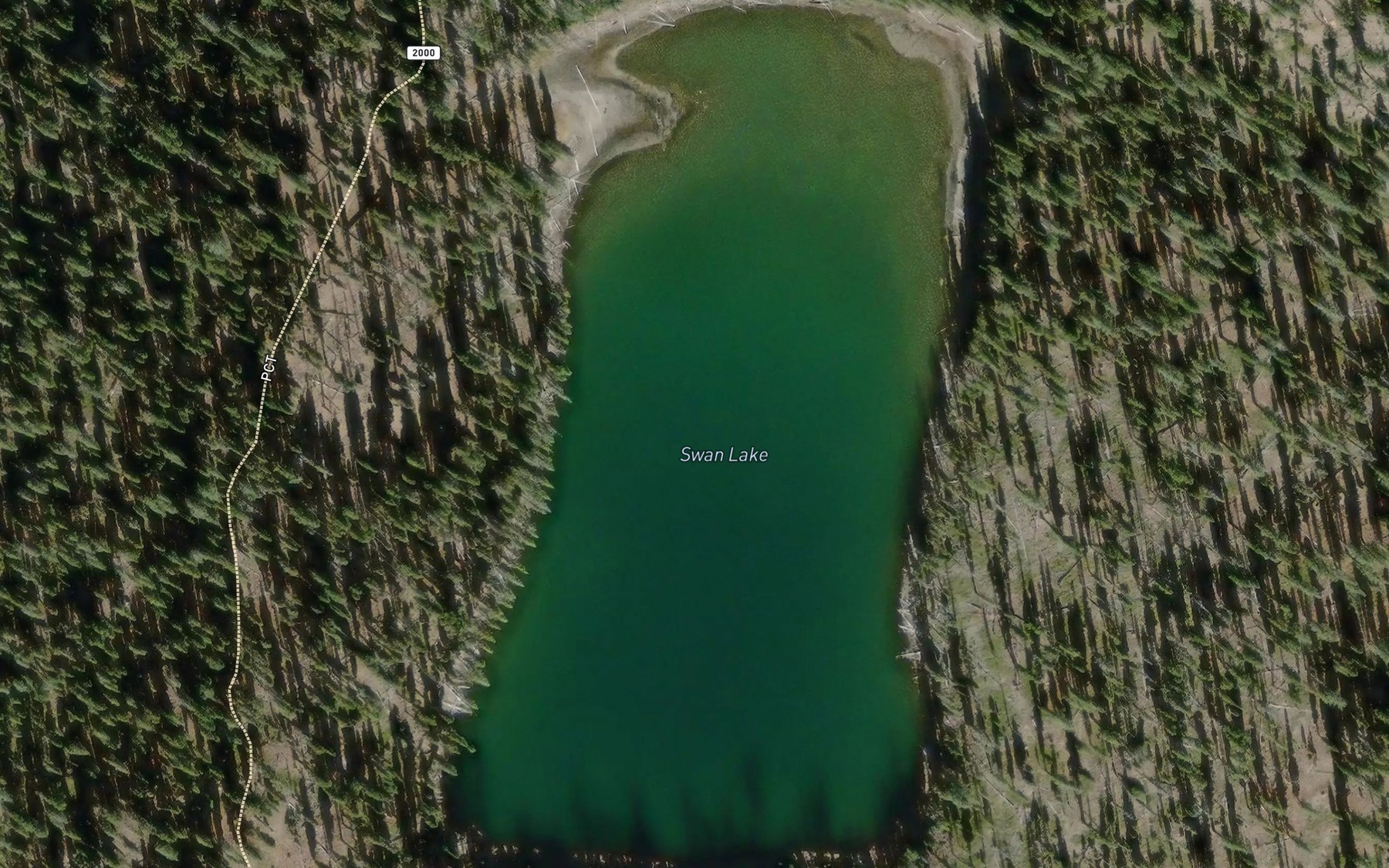 Satellite map of the Swan Lake