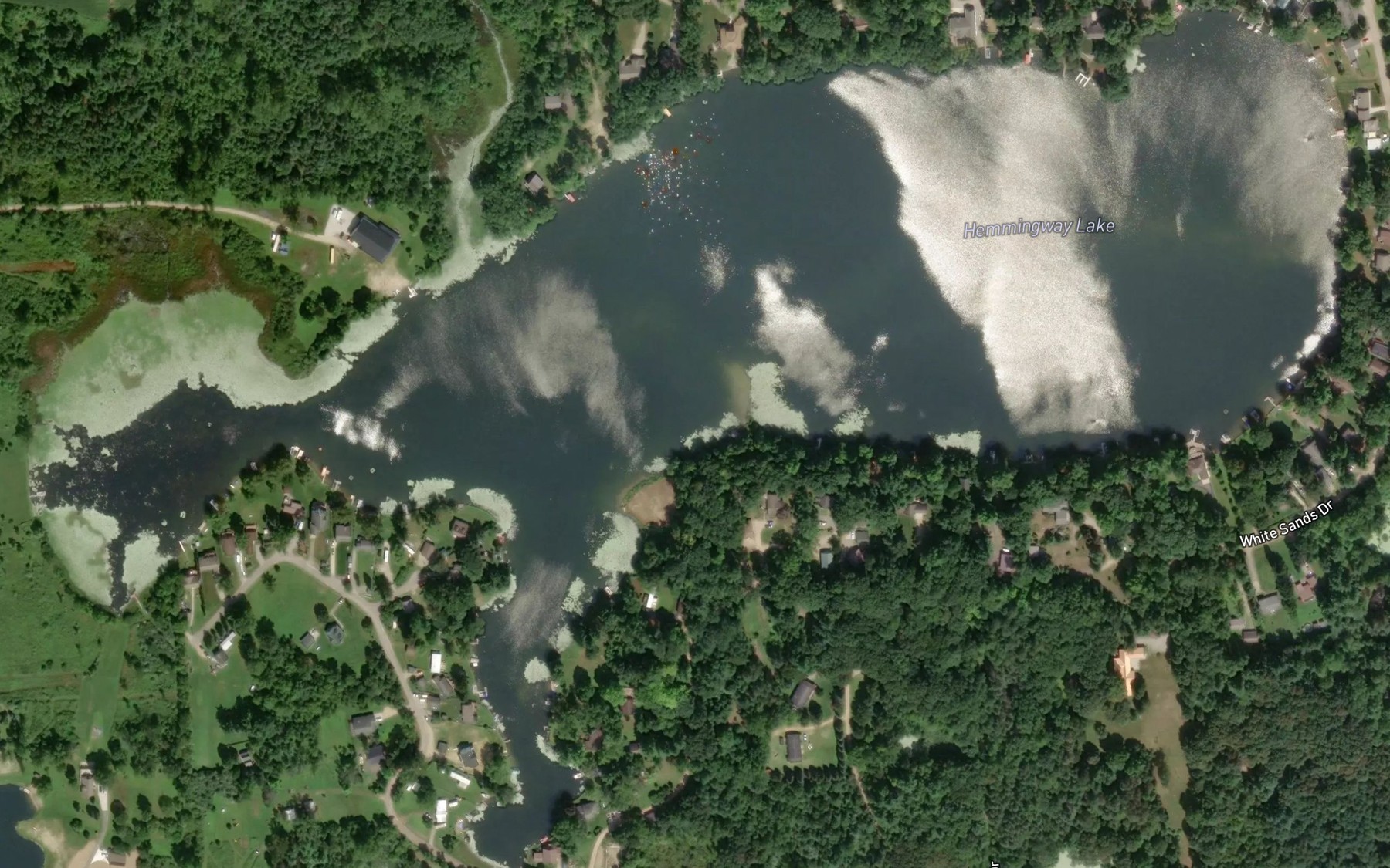 Satellite map of the Hemmingway Lake