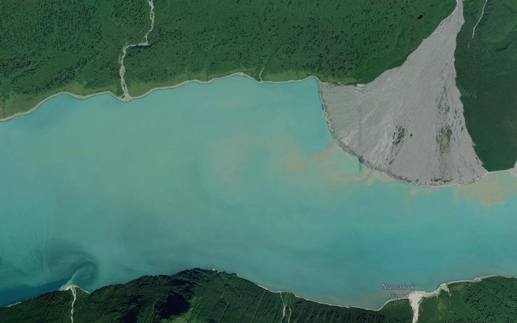 Satellite map of the Nunatak Fiord