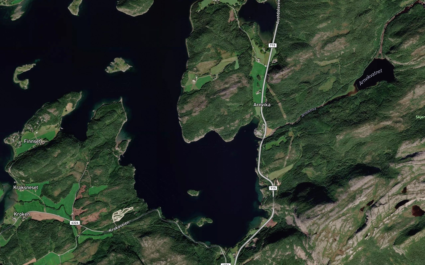 Satellite map of the Heggbervika