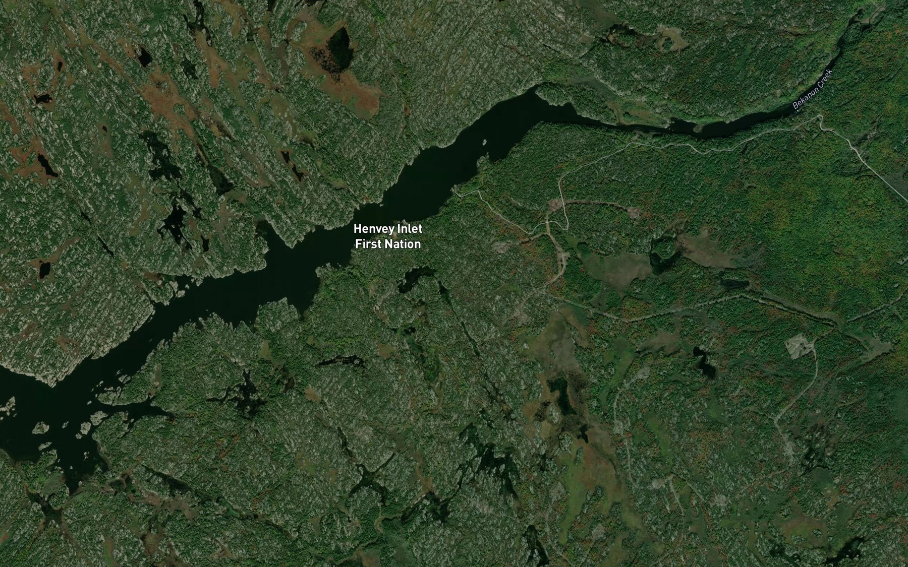 Satellite map of the Henvey Inlet