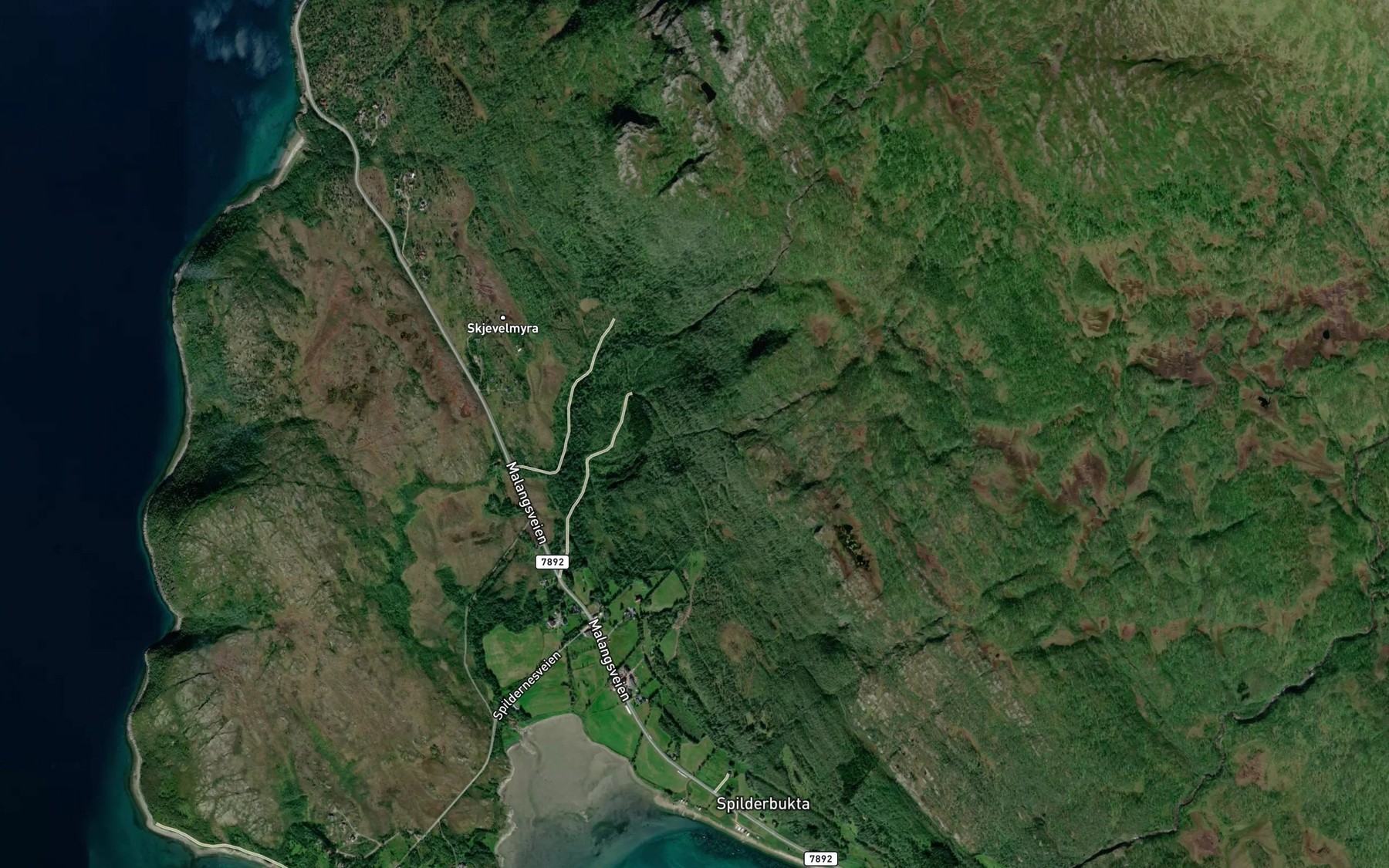 Satellite map of the Steinbakkelva