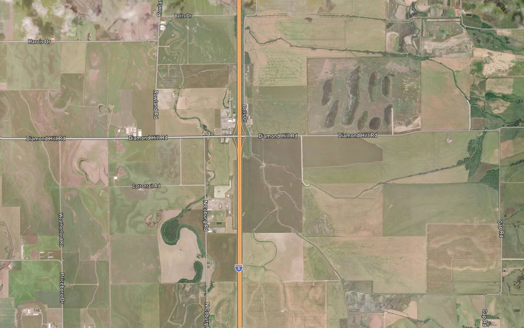 Satellite map of the Pierce Creek