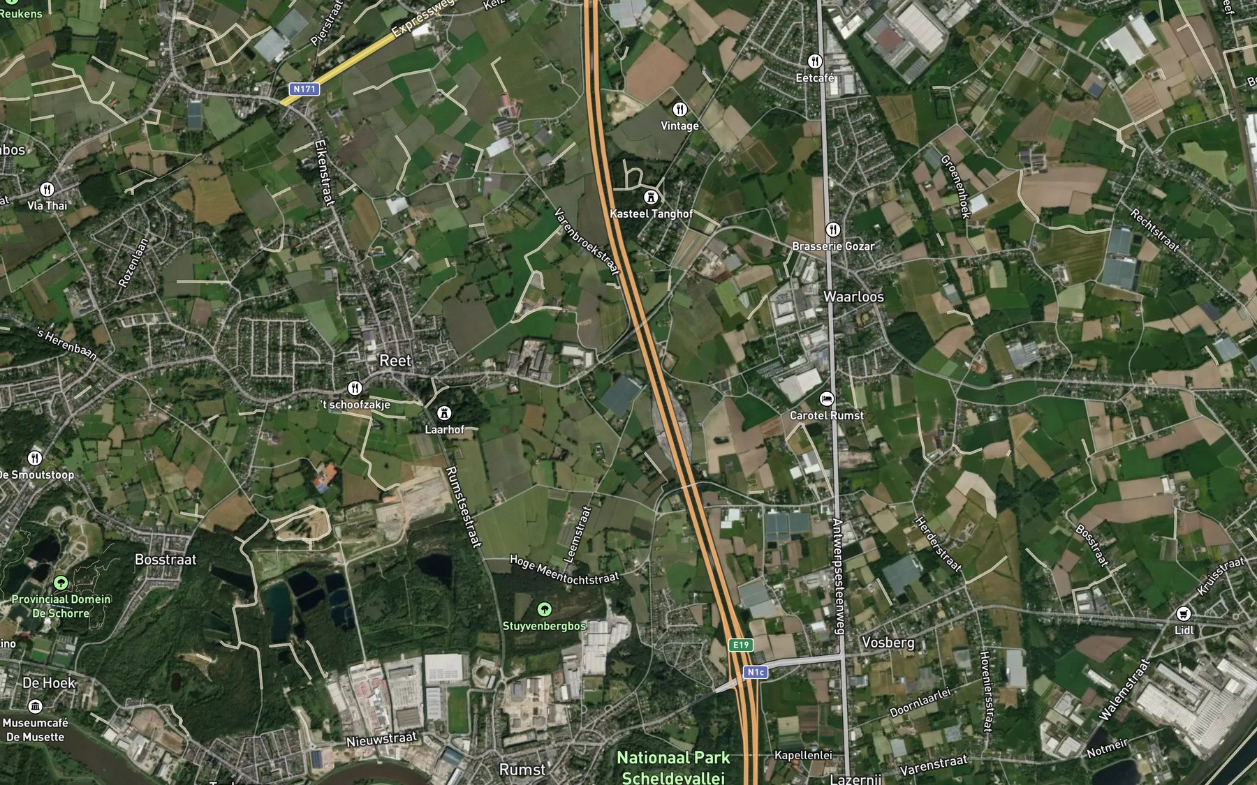 Satellite map of the Babbelkroonbeek