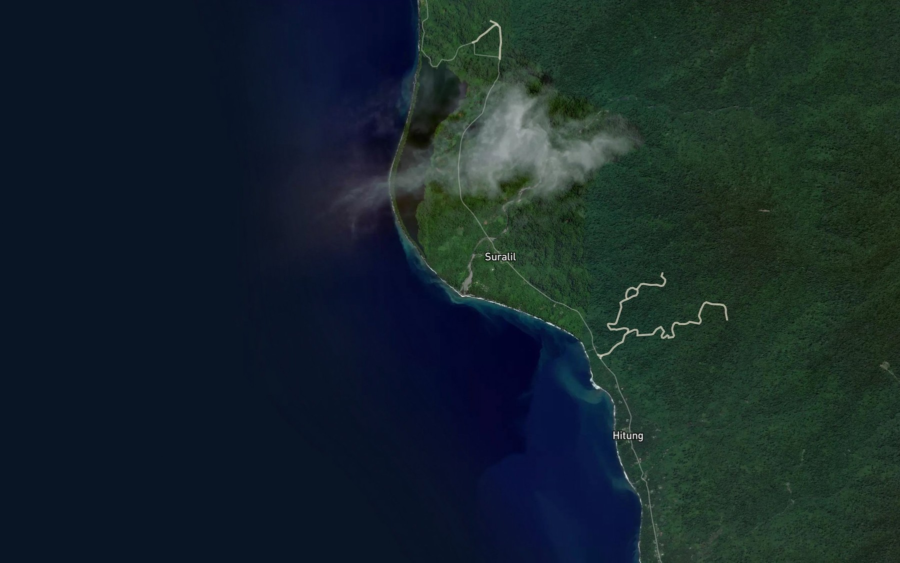 Satellite map of the Huru River