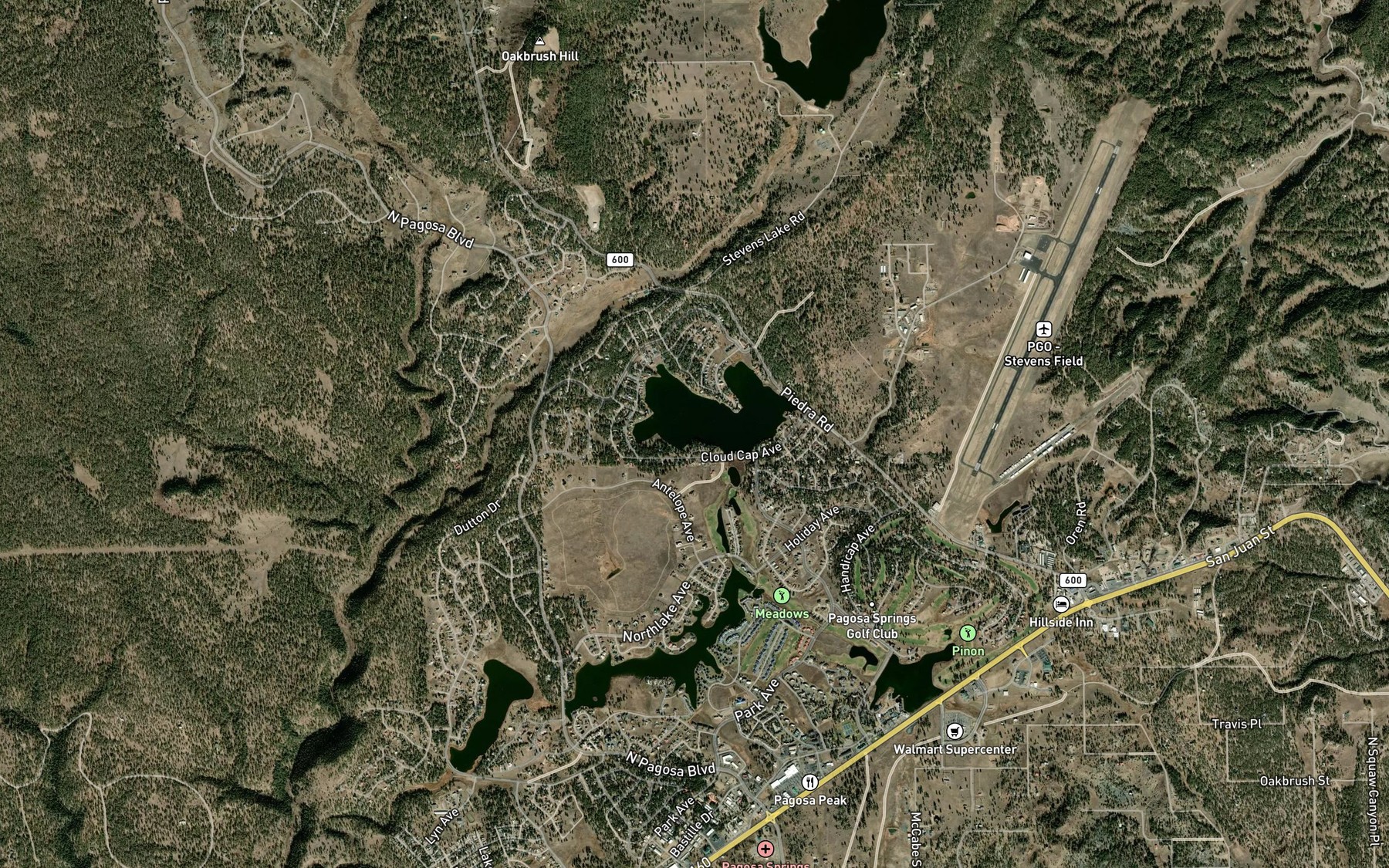 Satellite map of the Sullenburger Reservoir