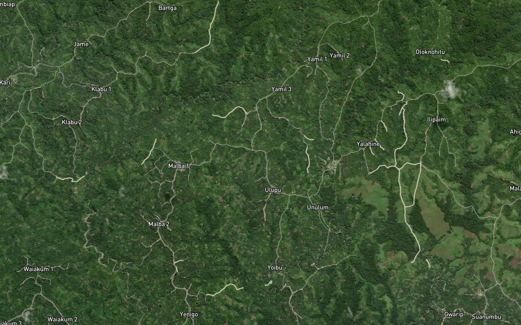 Satellite map of the Kaboibus Creek