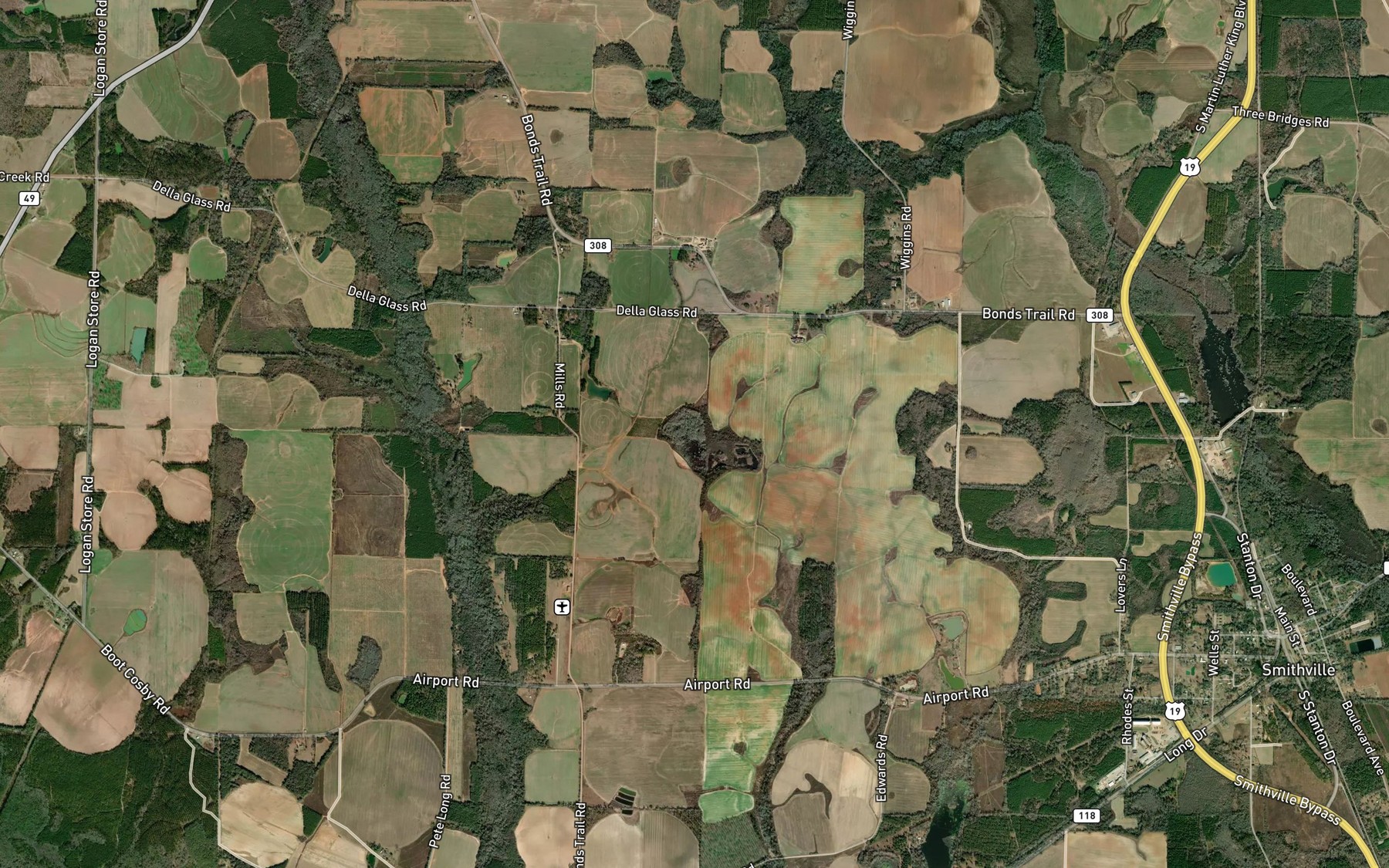 Satellite map of the Cypress Pond