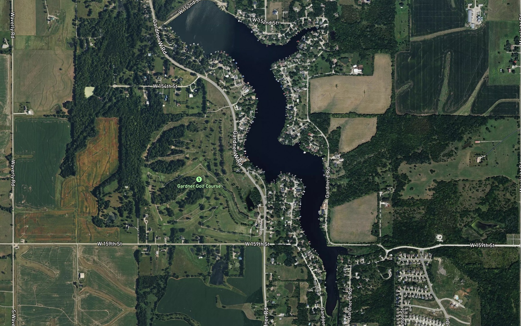 Satellite map of the Gardner Lake