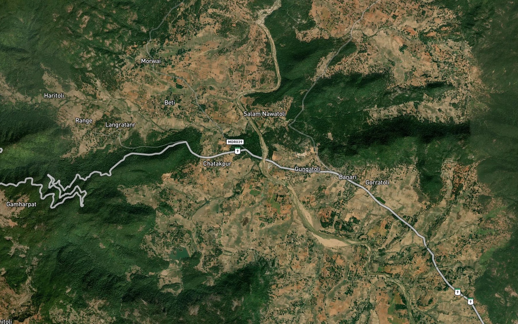 Satellite map of the Narma Nadi