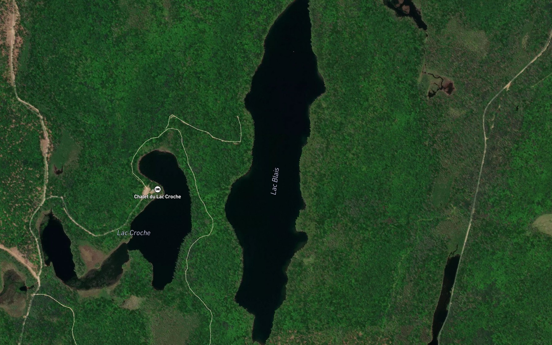 Satellite map of the Lac Blais