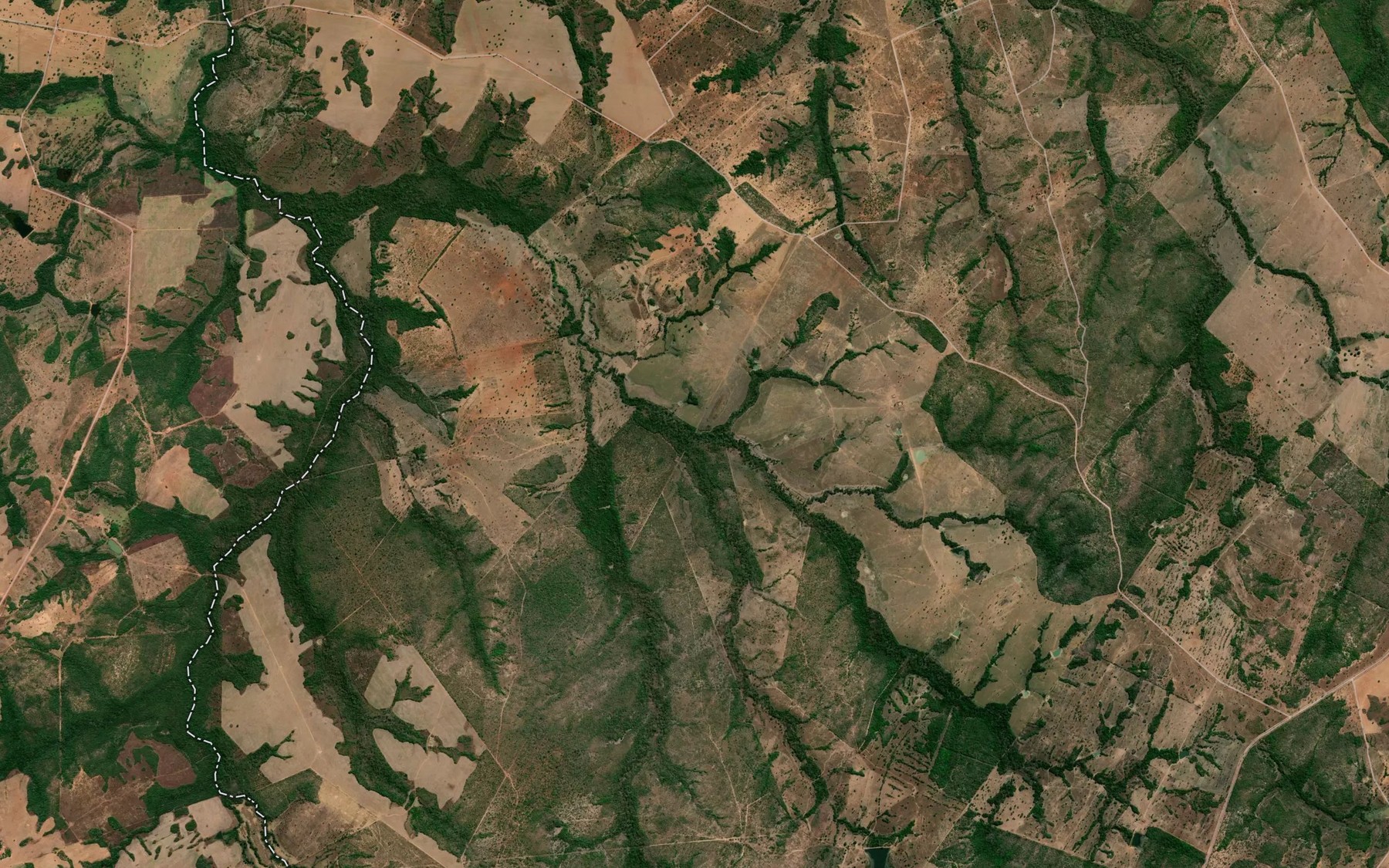 Satellite map of the Corrego Escondido