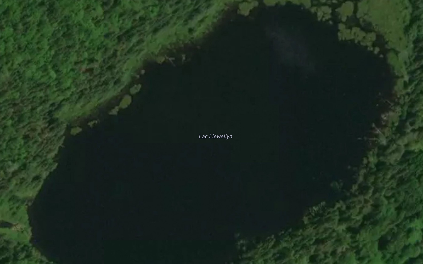 Satellite map of the Lac Llewellyn