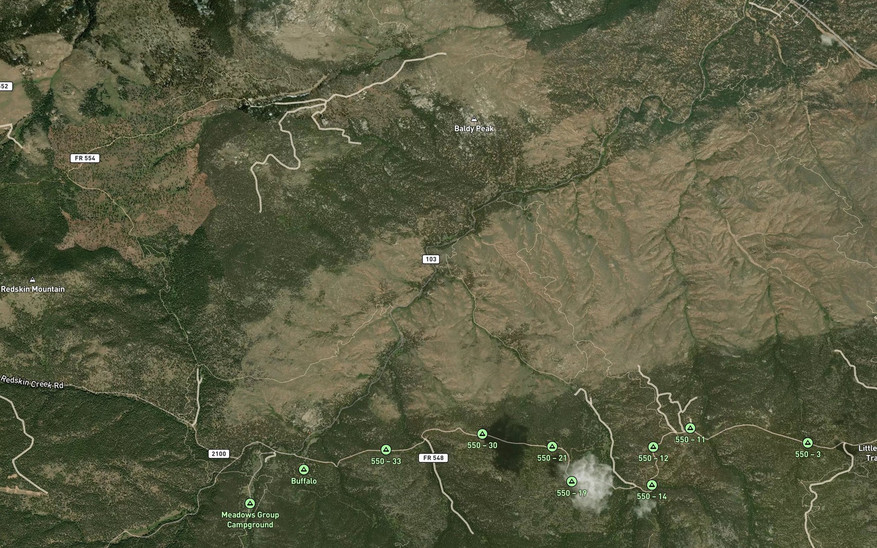 Satellite map of the Morrison Creek