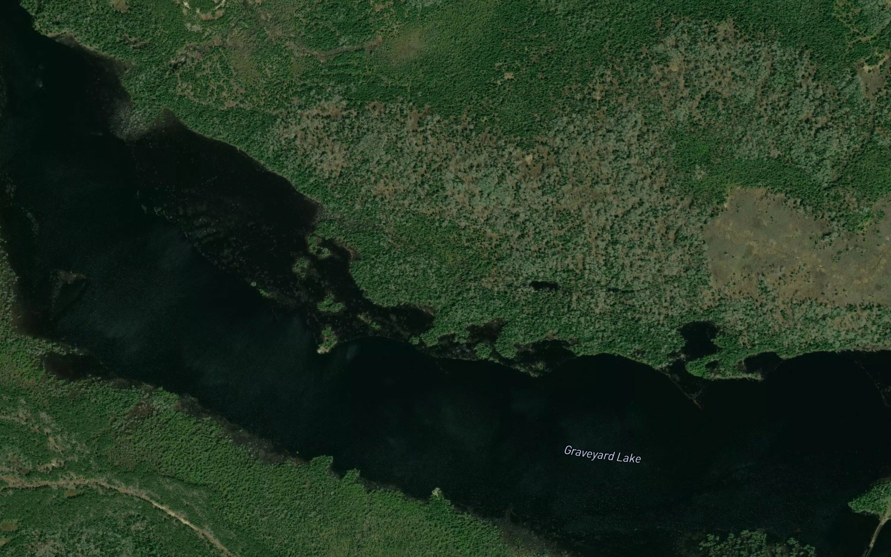 Satellite map of the Graveyard Lake