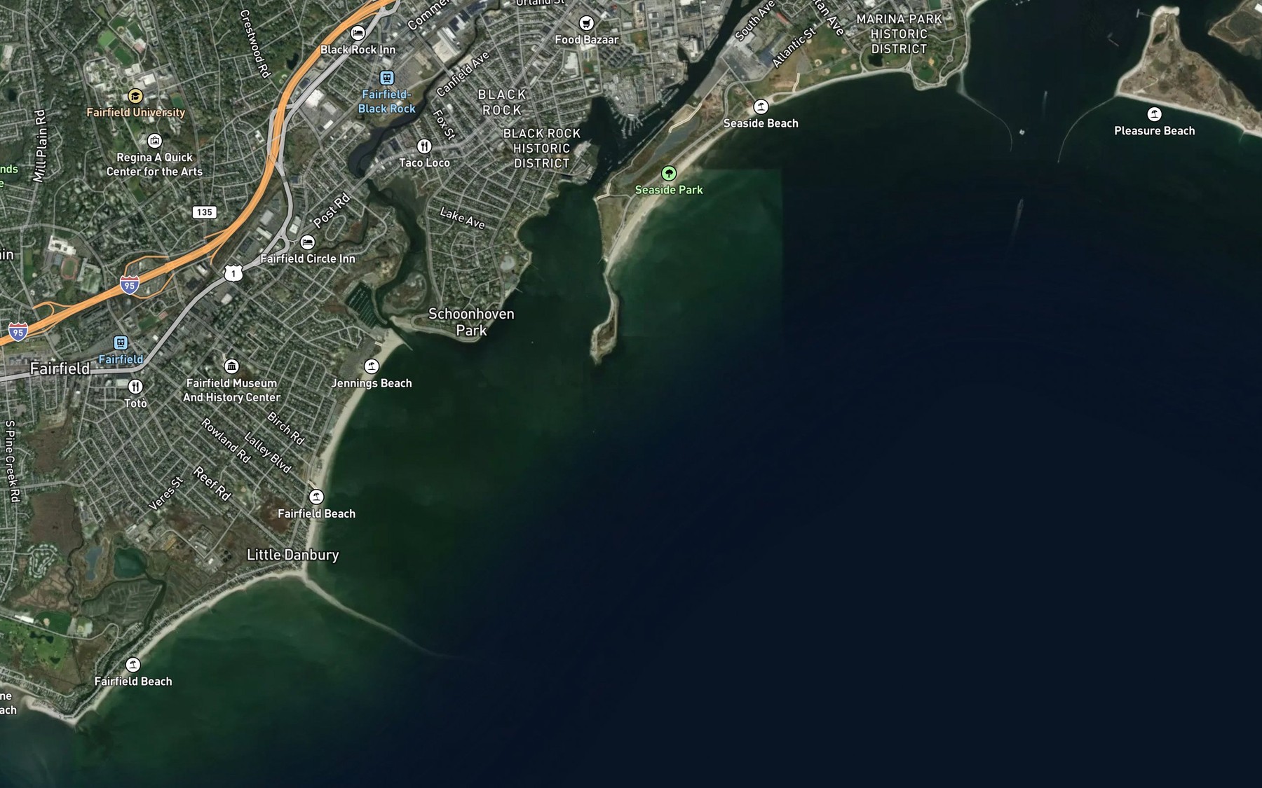 Satellite map of the Black Rock Reach