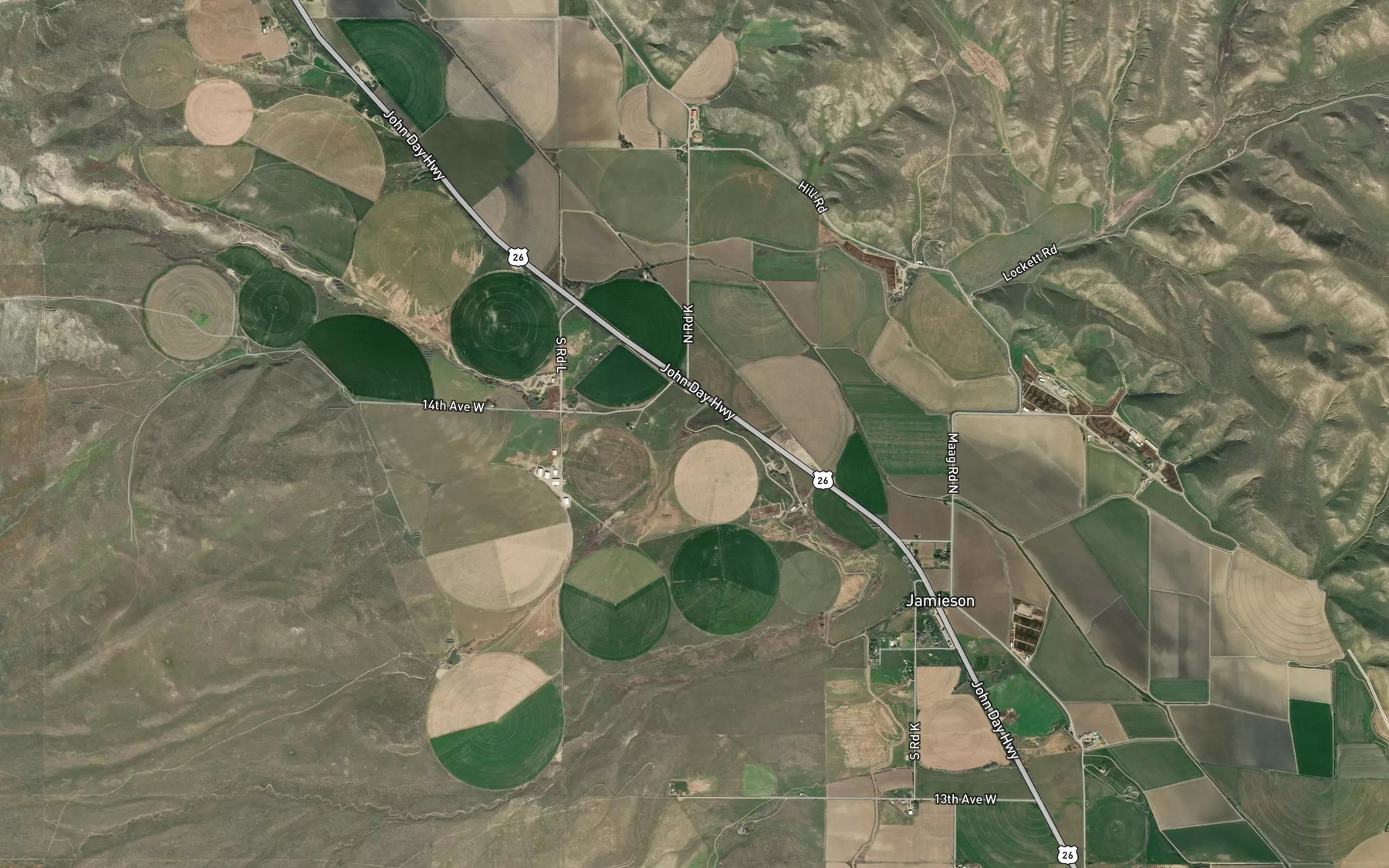Satellite map of the Lick Creek