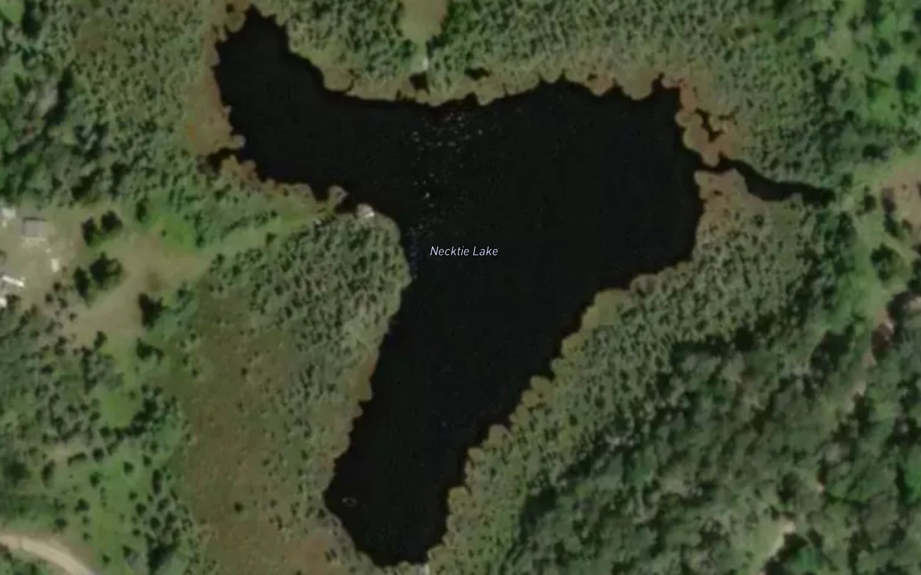 Satellite map of the Necktie Lake