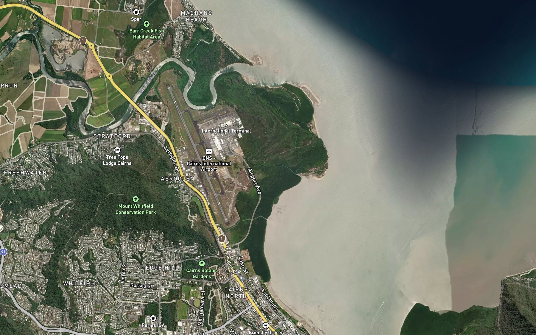 Satellite map of the Middle Creek