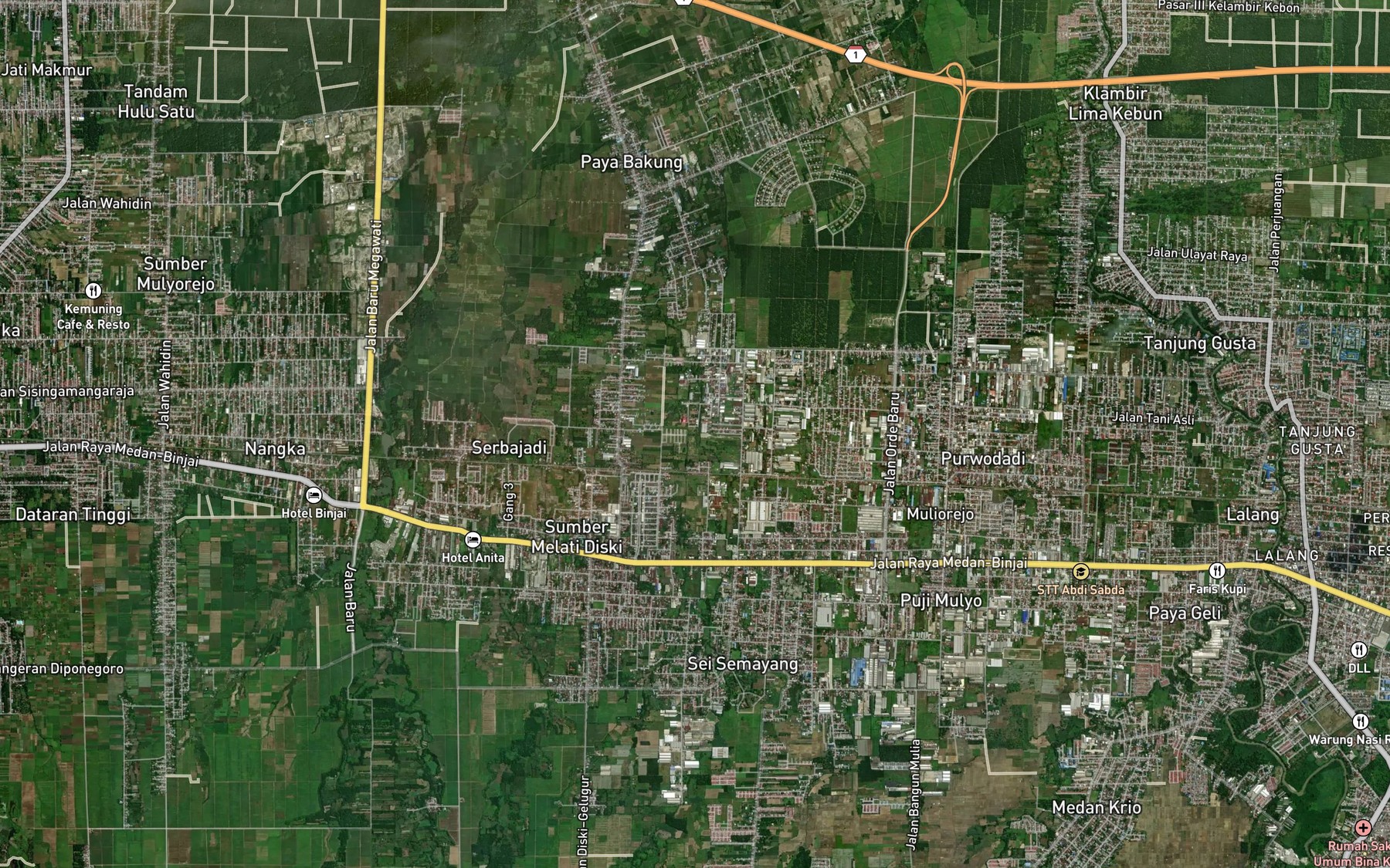 Satellite map of the Sei Semayang