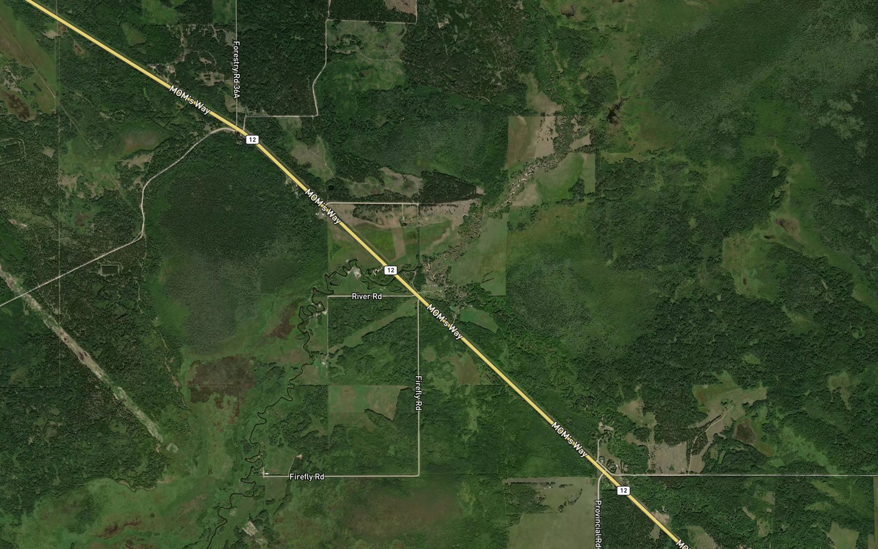 Satellite map of the Sand River