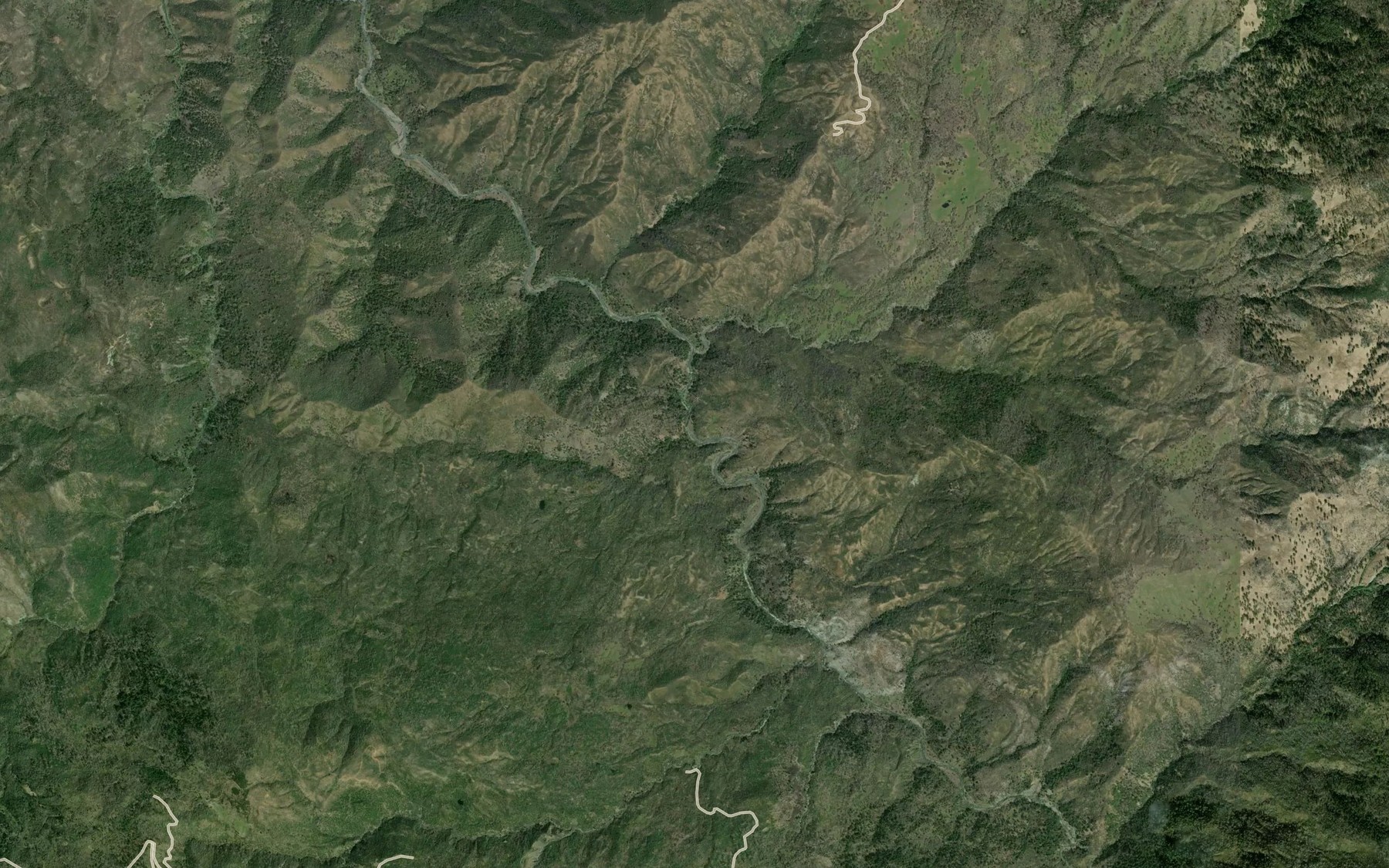 Satellite map of the Forks Creek