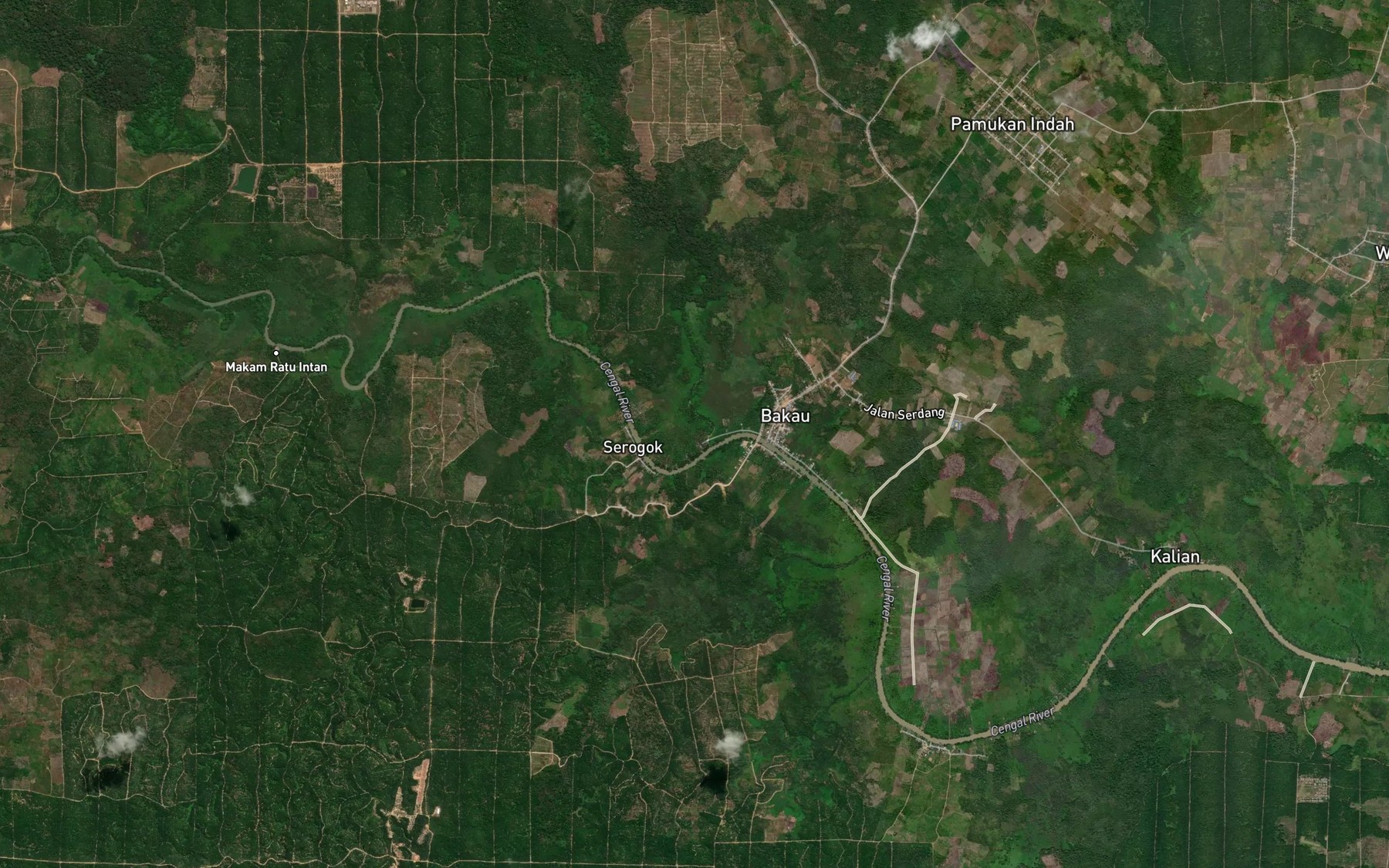 Satellite map of the Sungai Betung