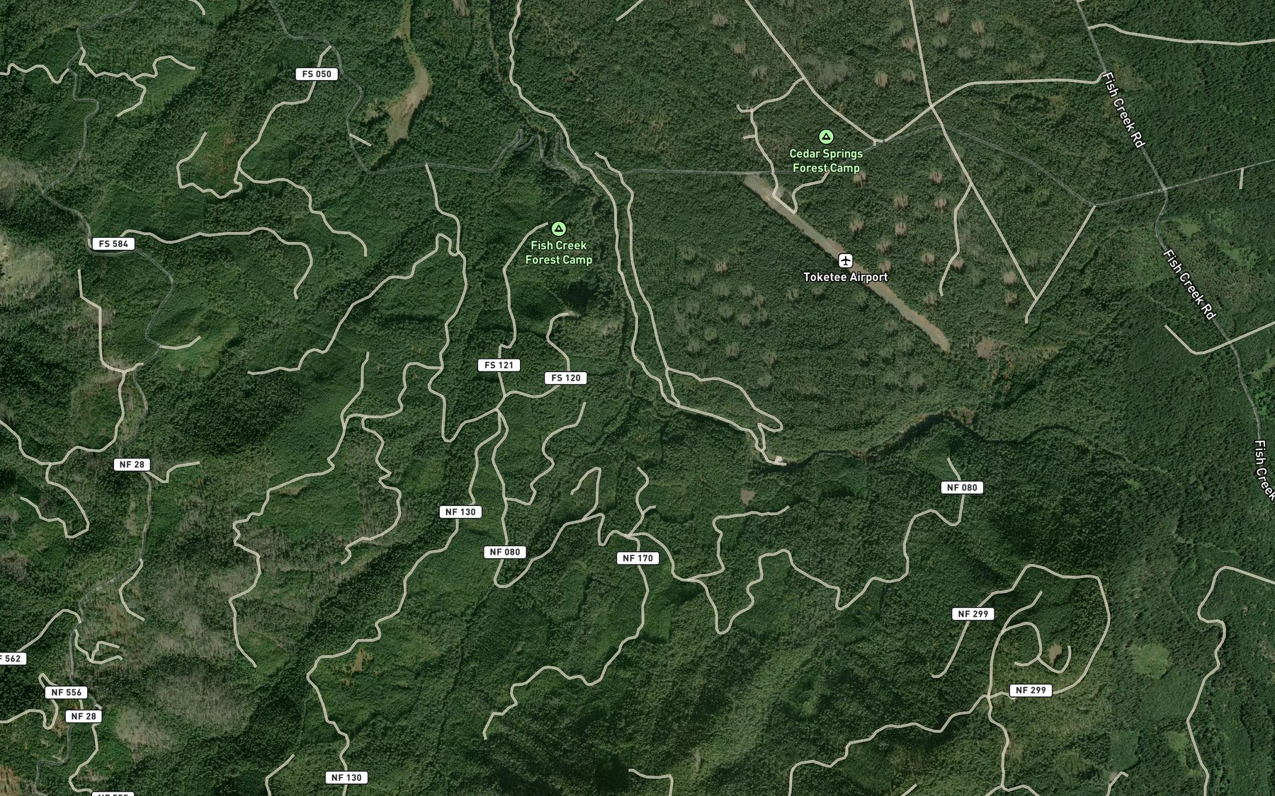 Satellite map of the Slipper Creek