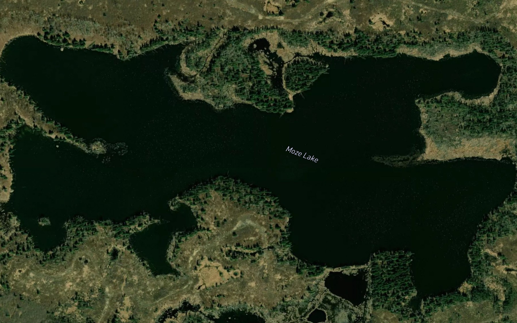 Satellite map of the Moze Lake