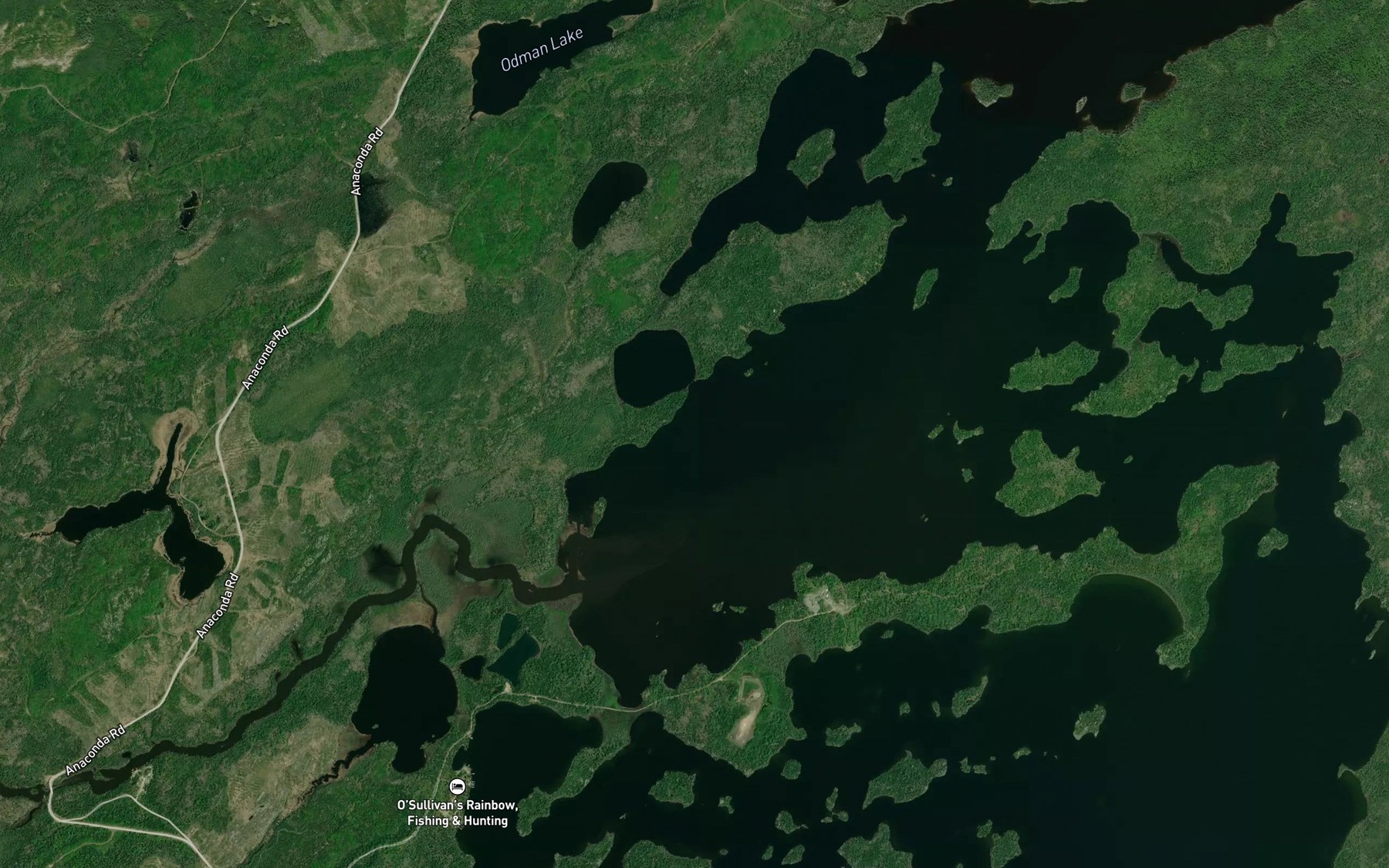 Satellite map of the Thompson Bay