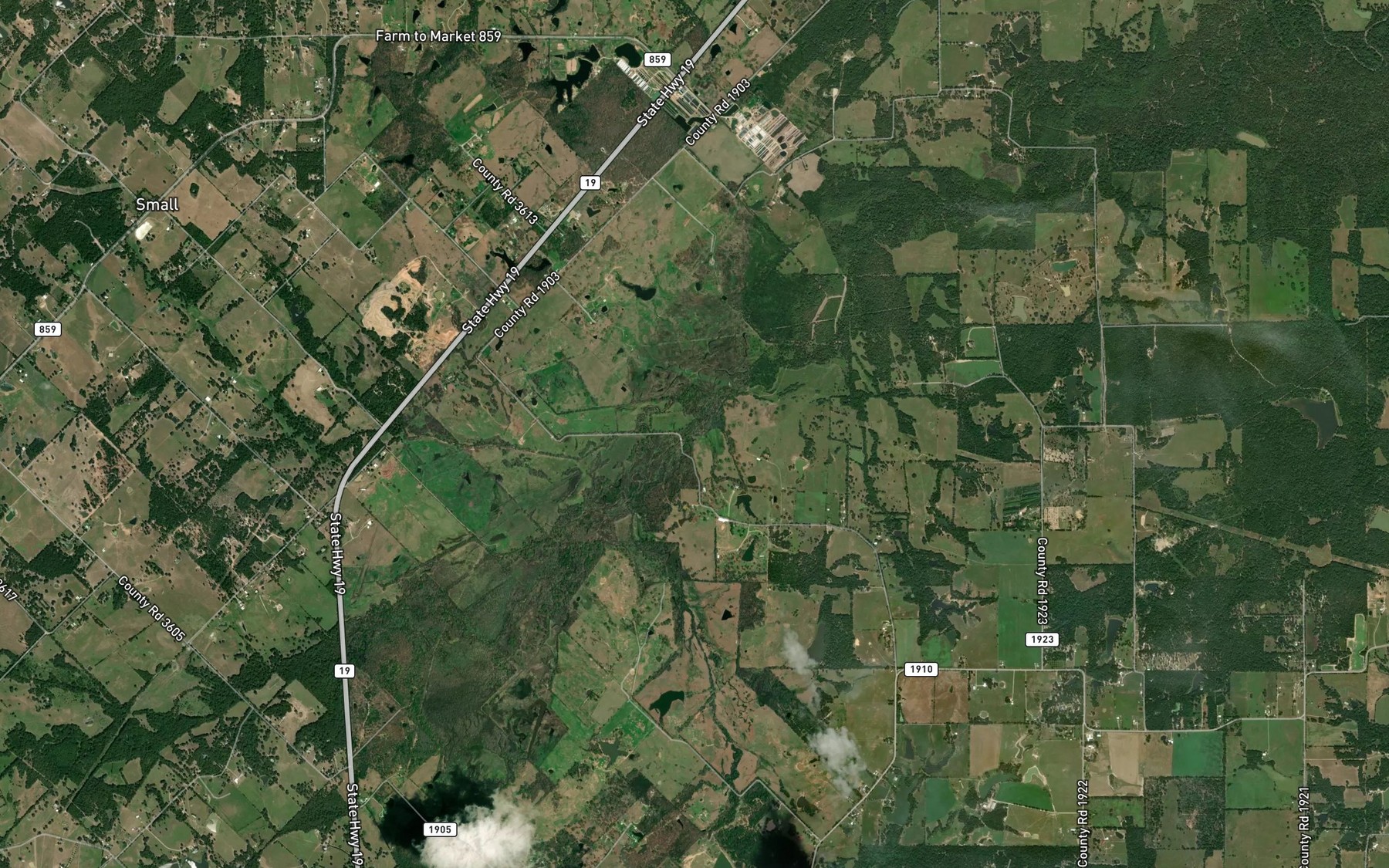 Satellite map of the Giladon Creek