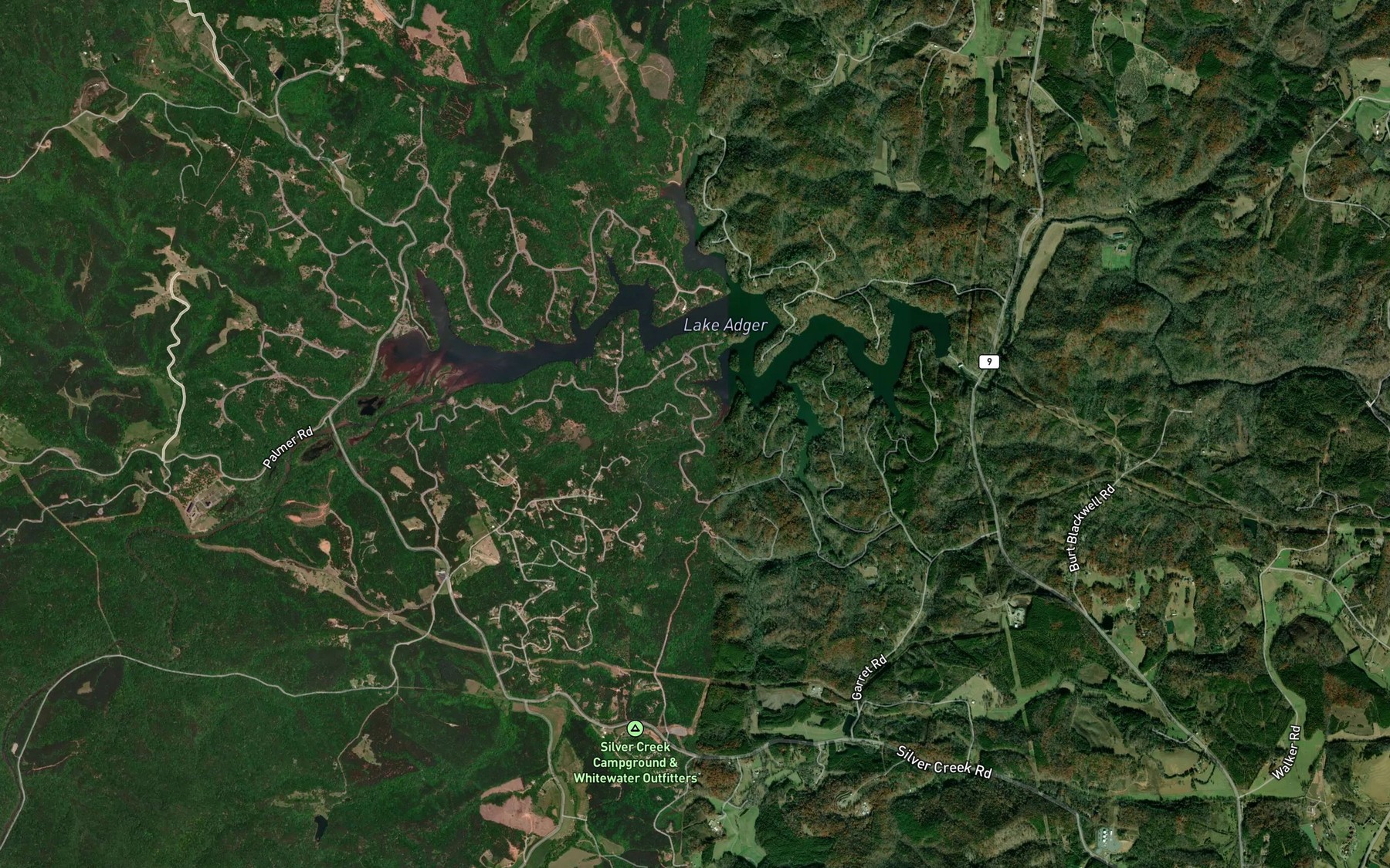 Satellite map of the Ostin Creek