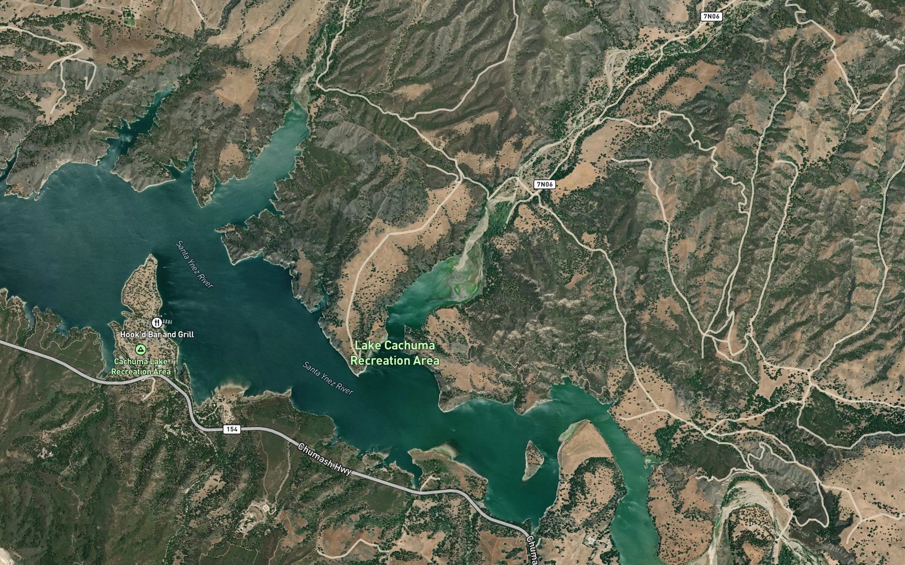 Satellite map of the Santa Cruz Bay